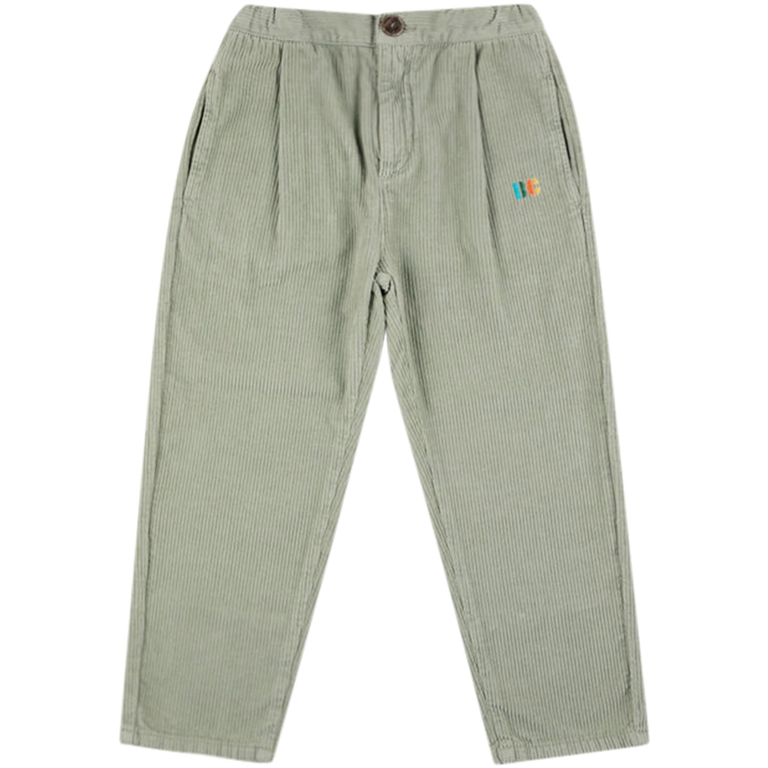Bobo Choses Green Trousers For Kids With Logo