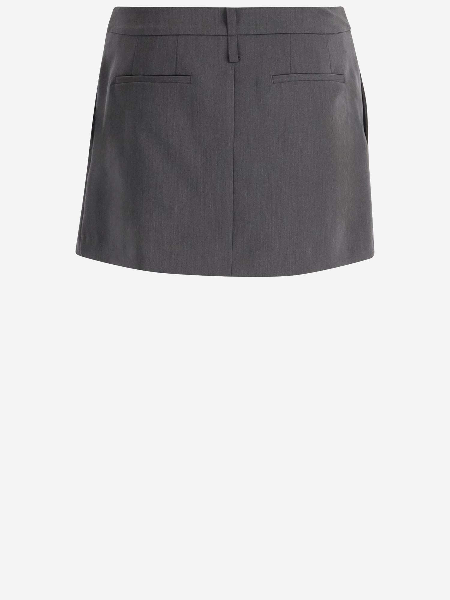 Shop Pinko Pleated Stretch Viscose Blend Skirt In Grey