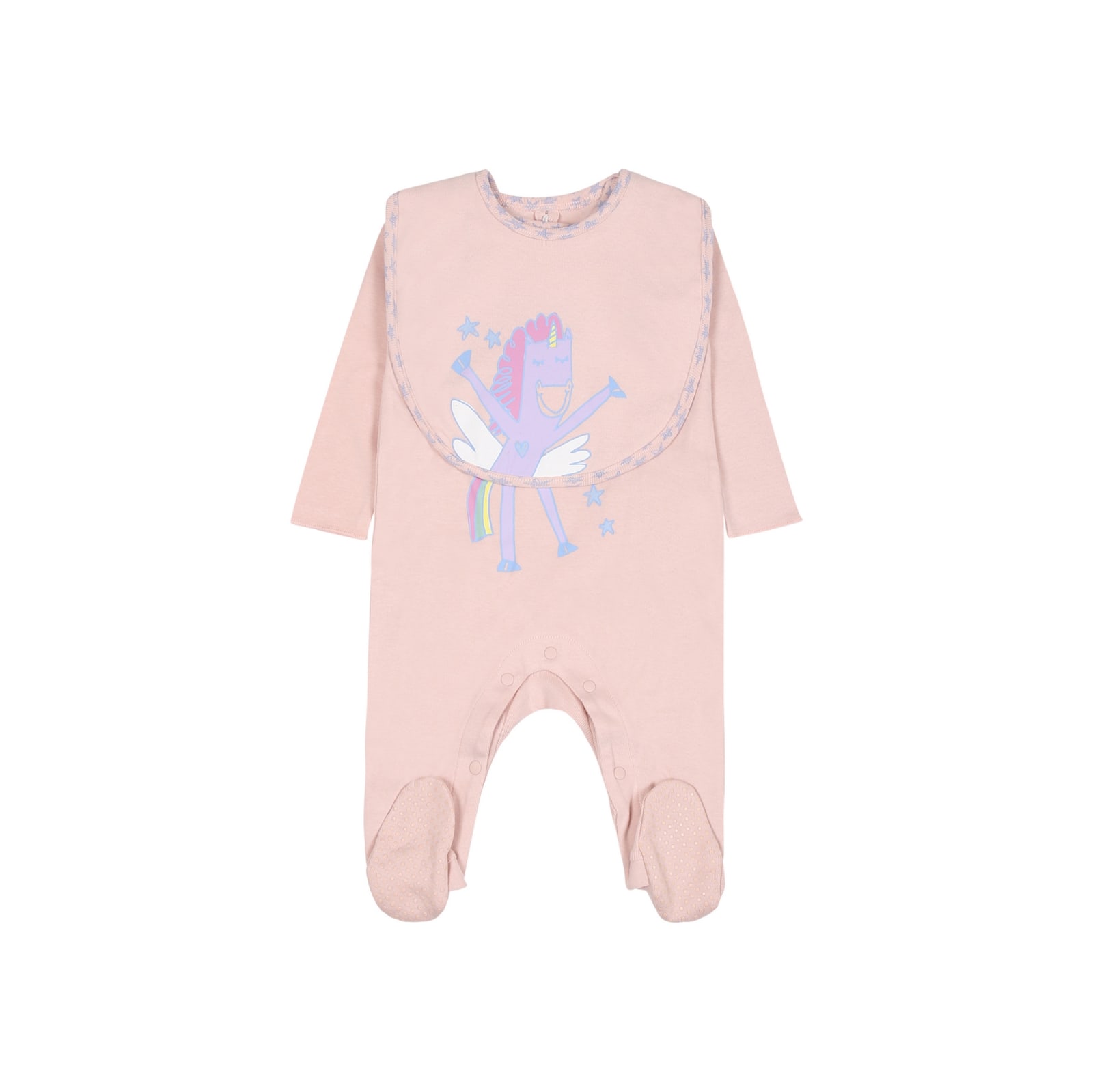 Stella Mccartney Pink Set For Baby Girl With Printed Unicorn