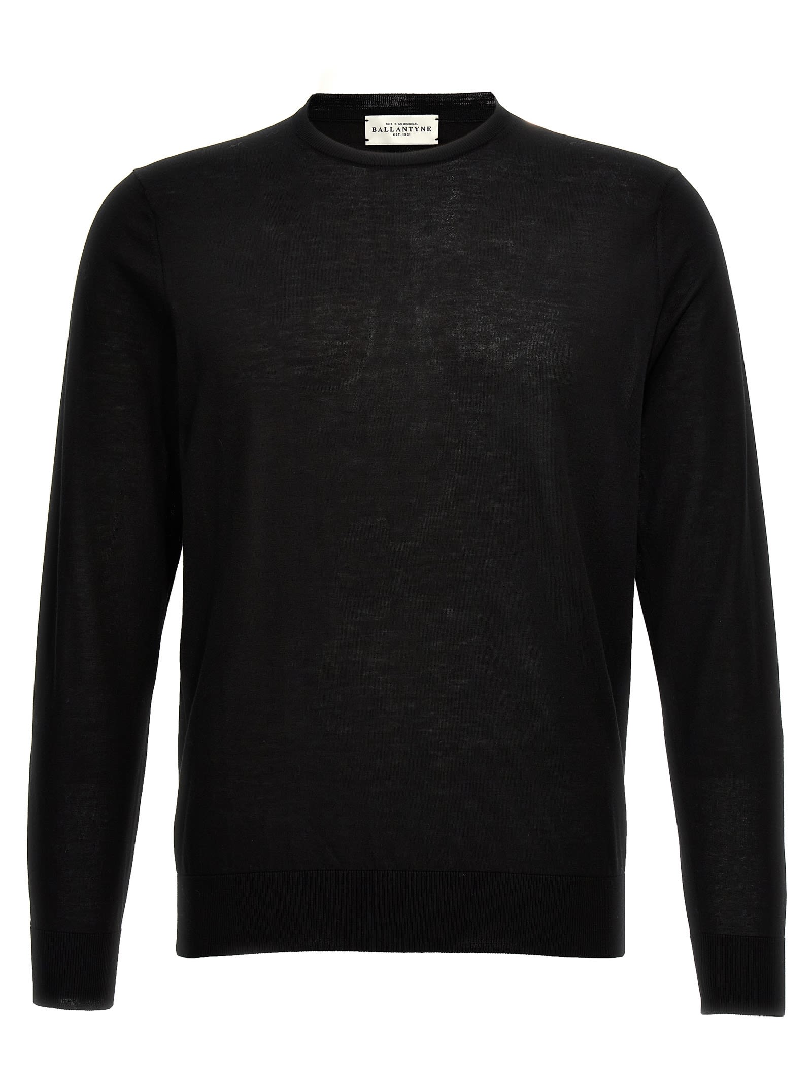 Shop Ballantyne Cotton Sweater In Black