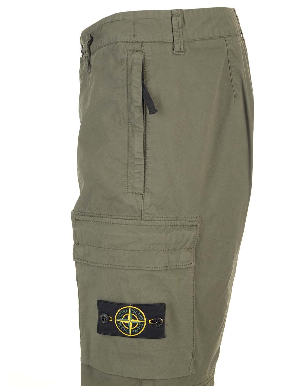 Shop Stone Island Supima Cotton Cargo Trousers In Green