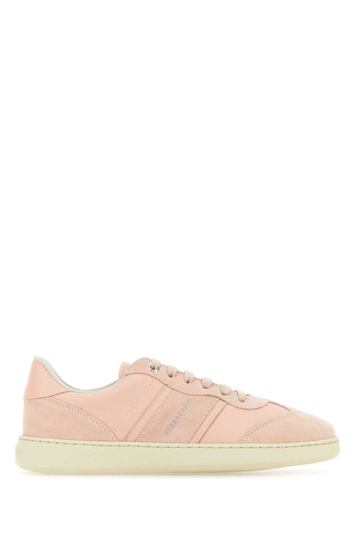 Pink Leather Sneakers