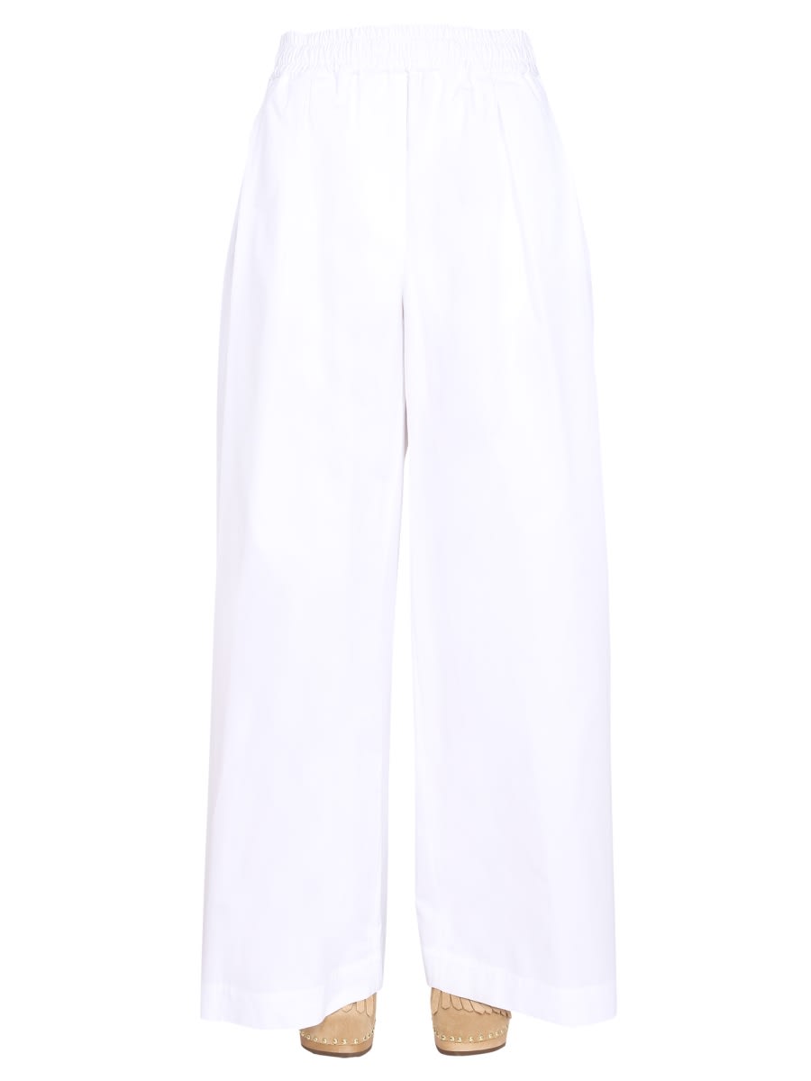 Shop Aspesi Wide Leg Trousers In White