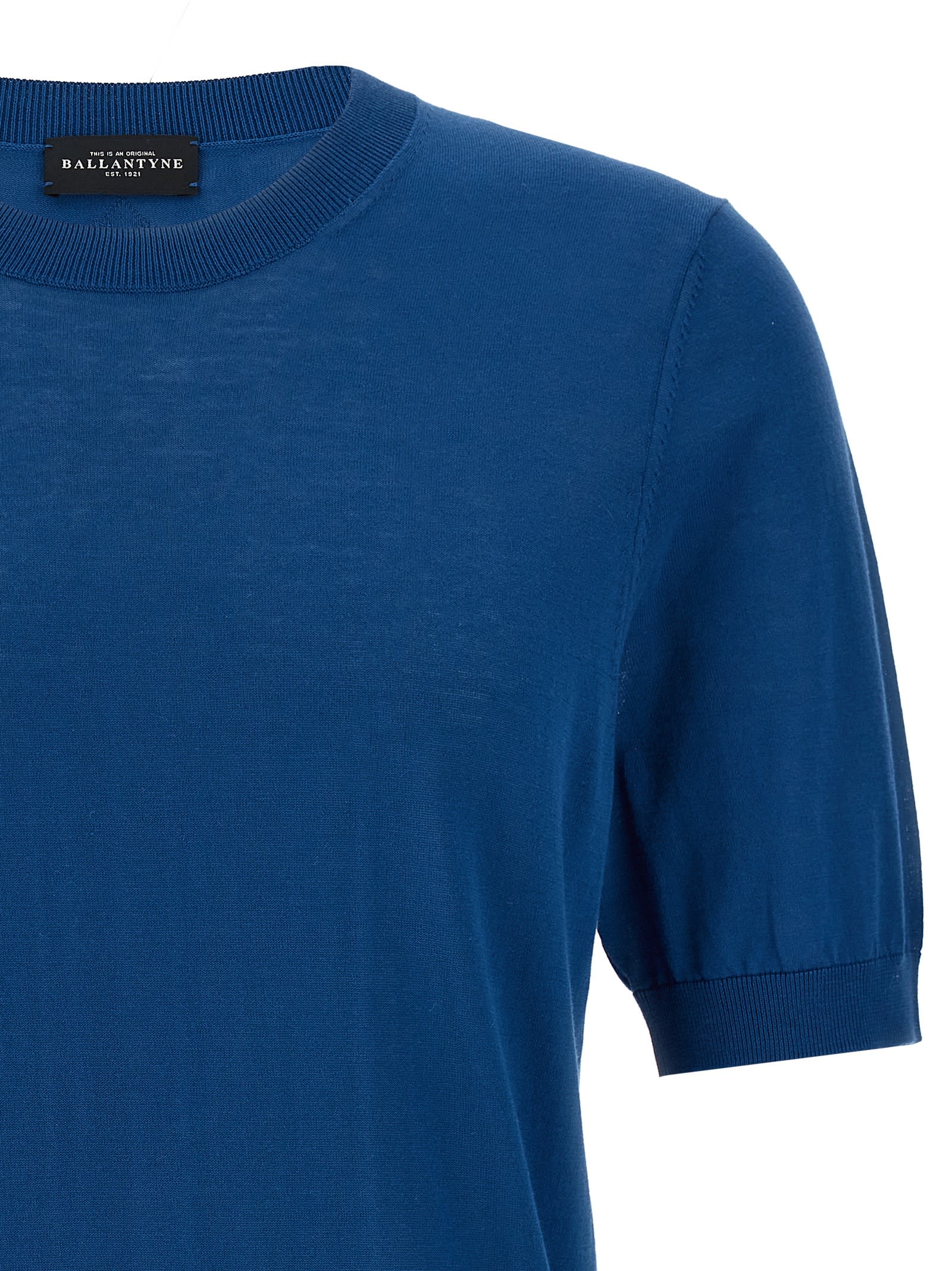 Ballantyne R Neck Sweaters And Cardigans In Blue