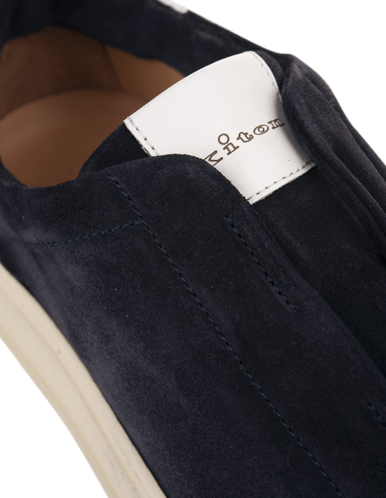 KITON BLUE SUEDE SLIP-ON SNEAKERS 