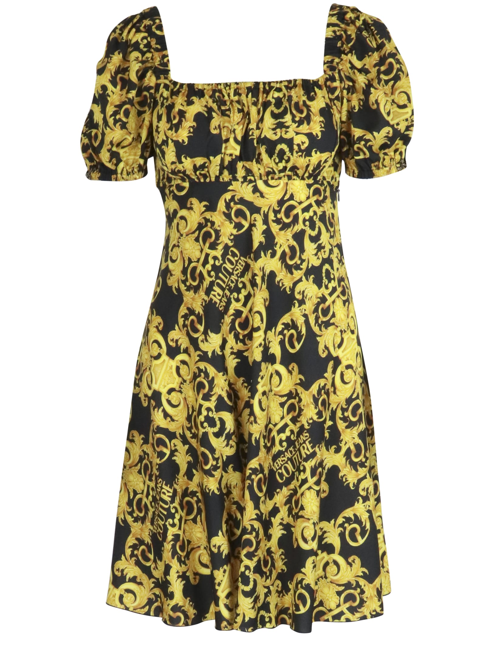 Versace Jeans Couture Twill Print Logo Baroque Dress