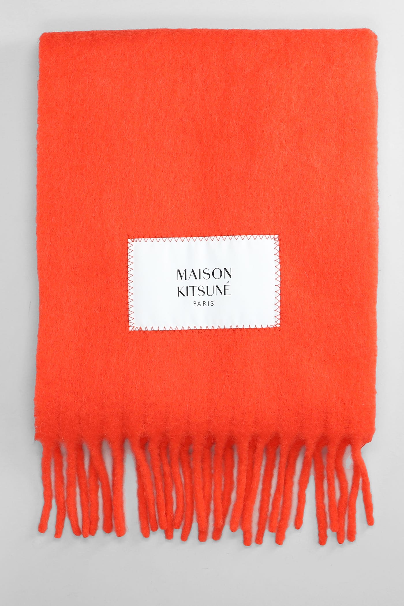 Maison Kitsuné Scarve In Red Wool