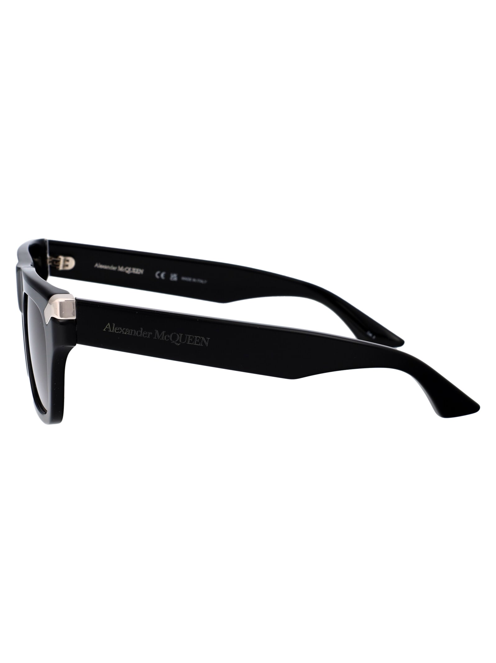 Shop Alexander Mcqueen Am0441s Sunglasses In 001 Black Black Grey