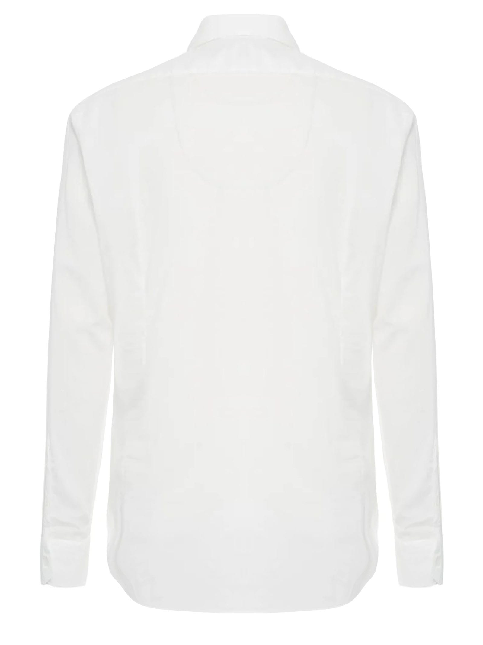 Fedeli Long-sleeved Cotton Shirt With Tailored Fit In White