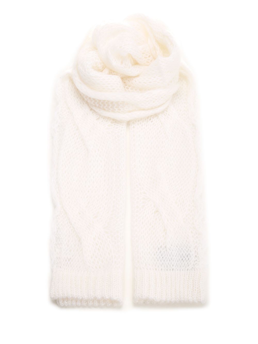 Shop Forte Forte Knit Mohair Scarf In White