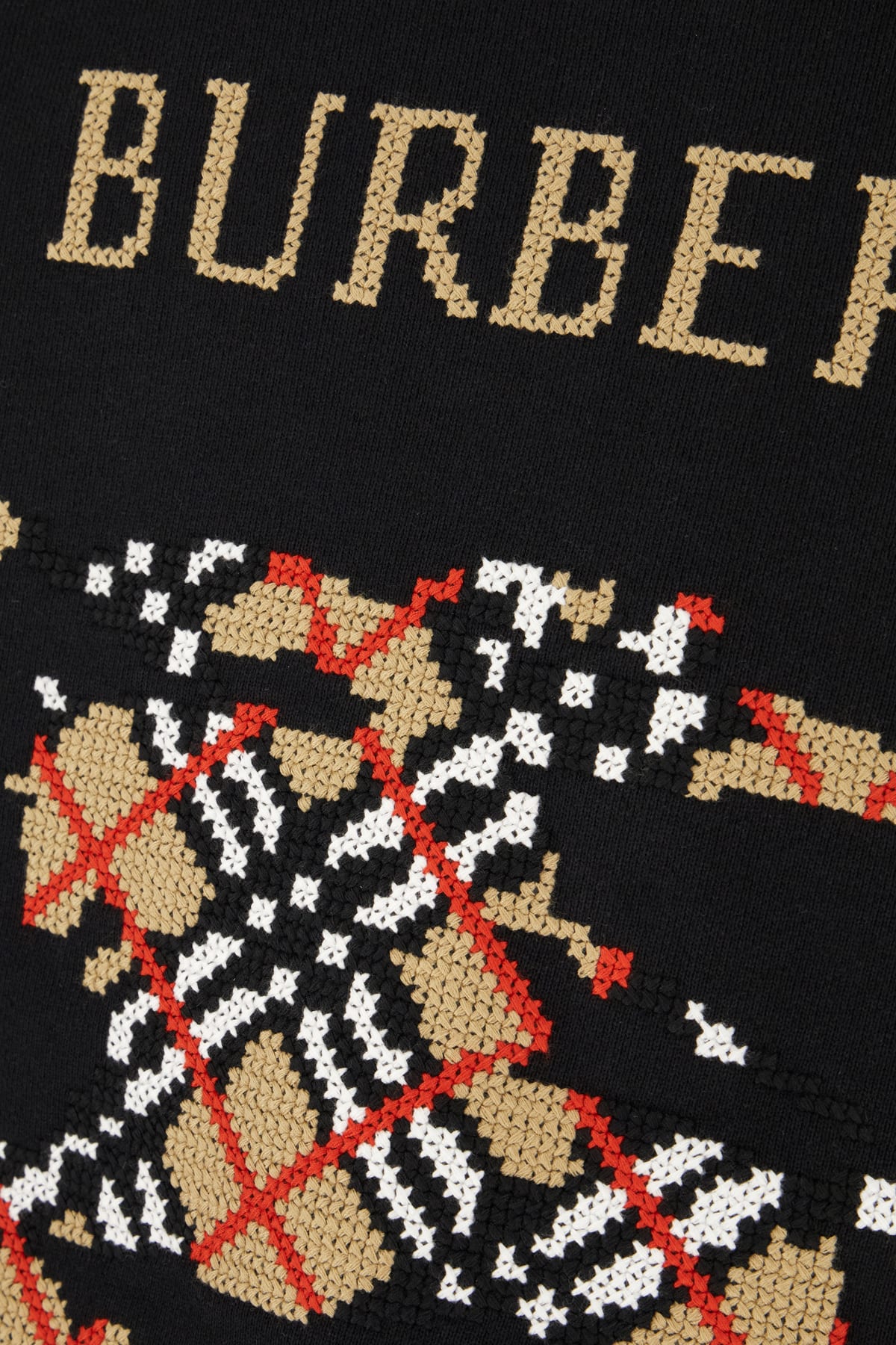 Burberry Men Black Sweatshirt With Ekd Embroidery On The Front And Logo Print On The Rear In Cotton In Black