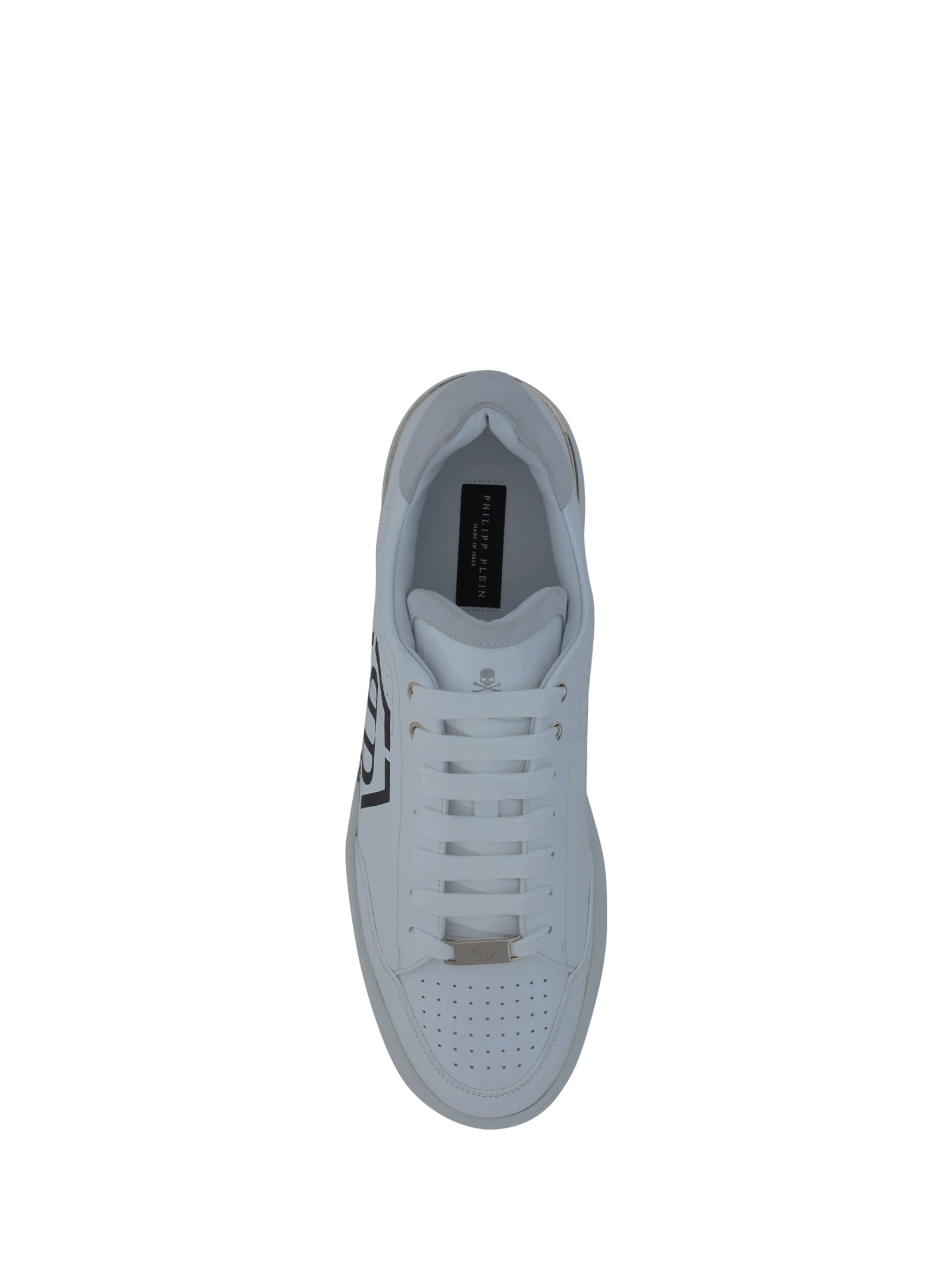 Shop Philipp Plein Lo Top Sneakers In White Black