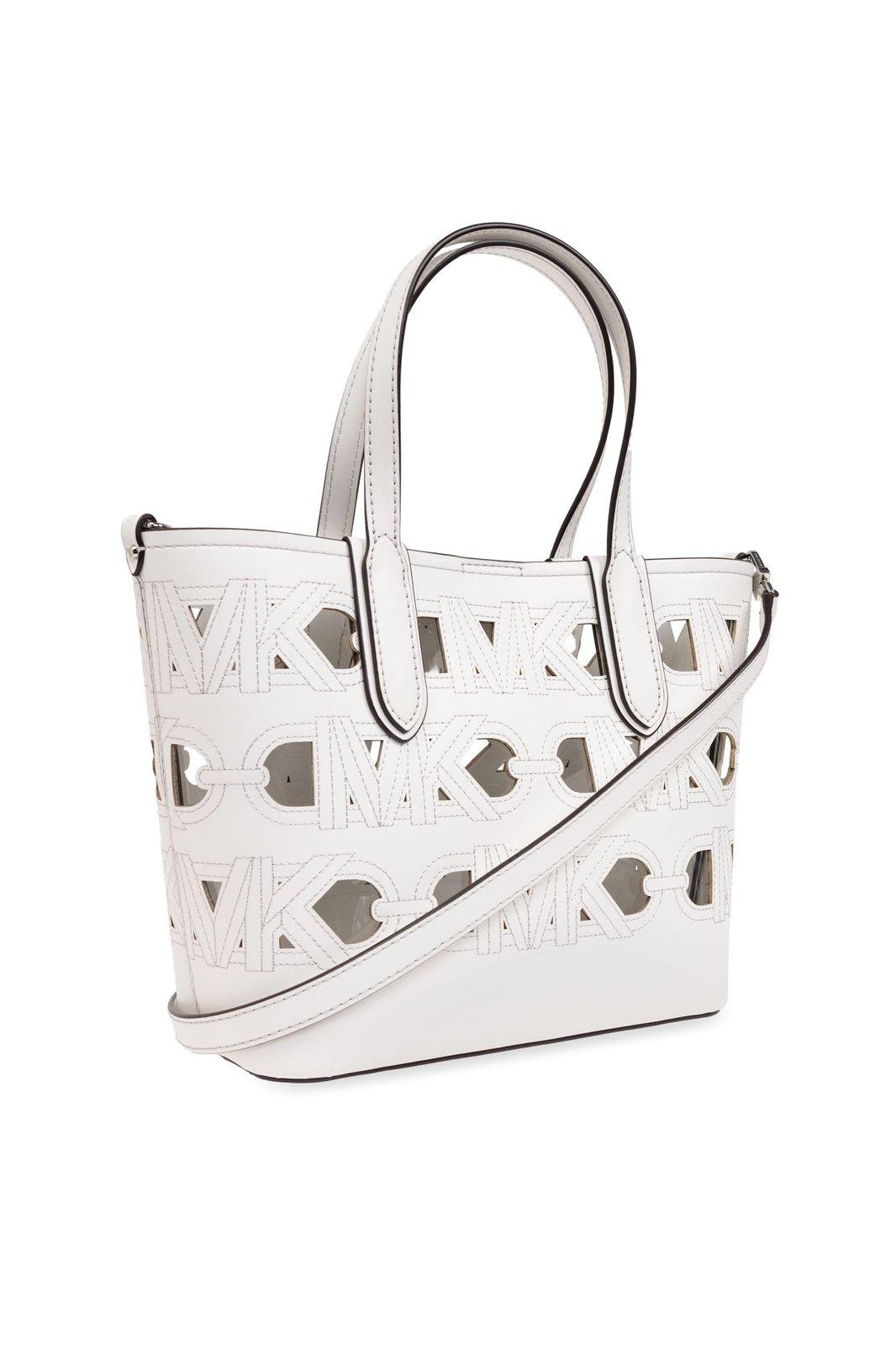 Shop Michael Kors Eliza Small Tote Bag In Bianco