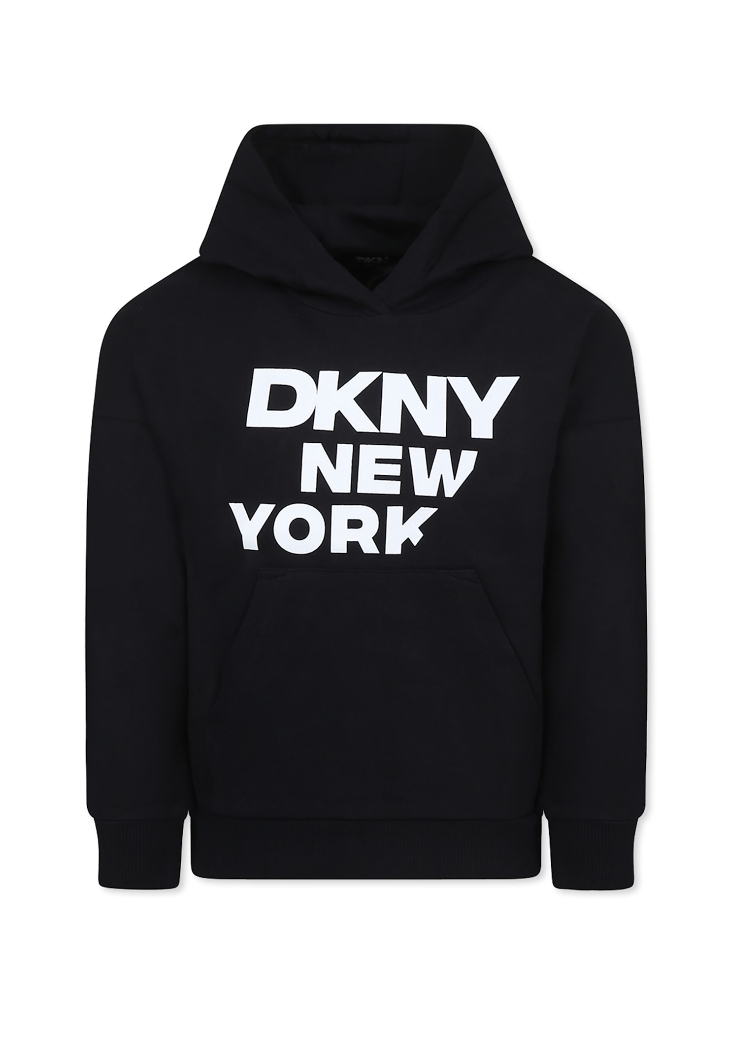 Dkny Black Sweatshirt For Girl With Logo In Black