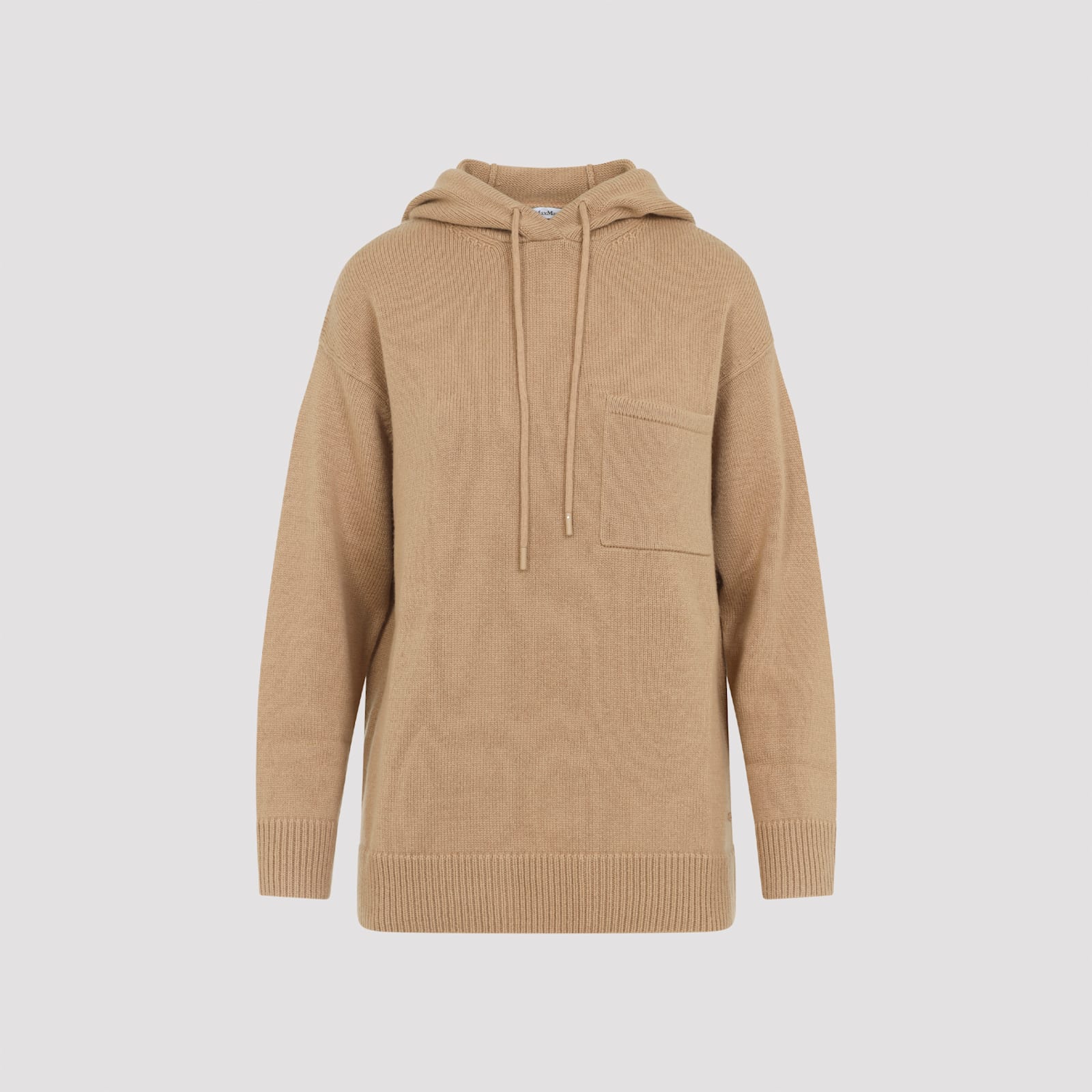 Max Mara Relaxed Fit Knit Sweater With Hood In Brown