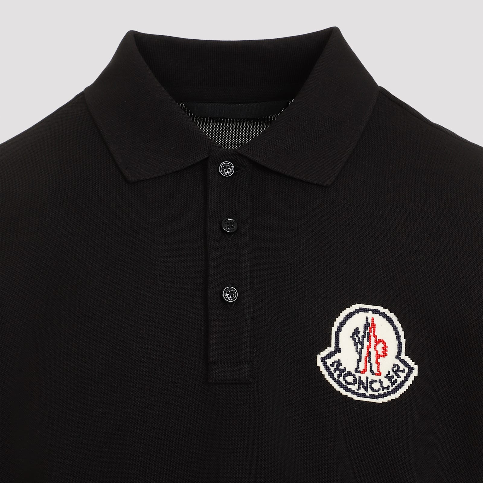 Shop Moncler Ss Polo T-shirt In Charcoal