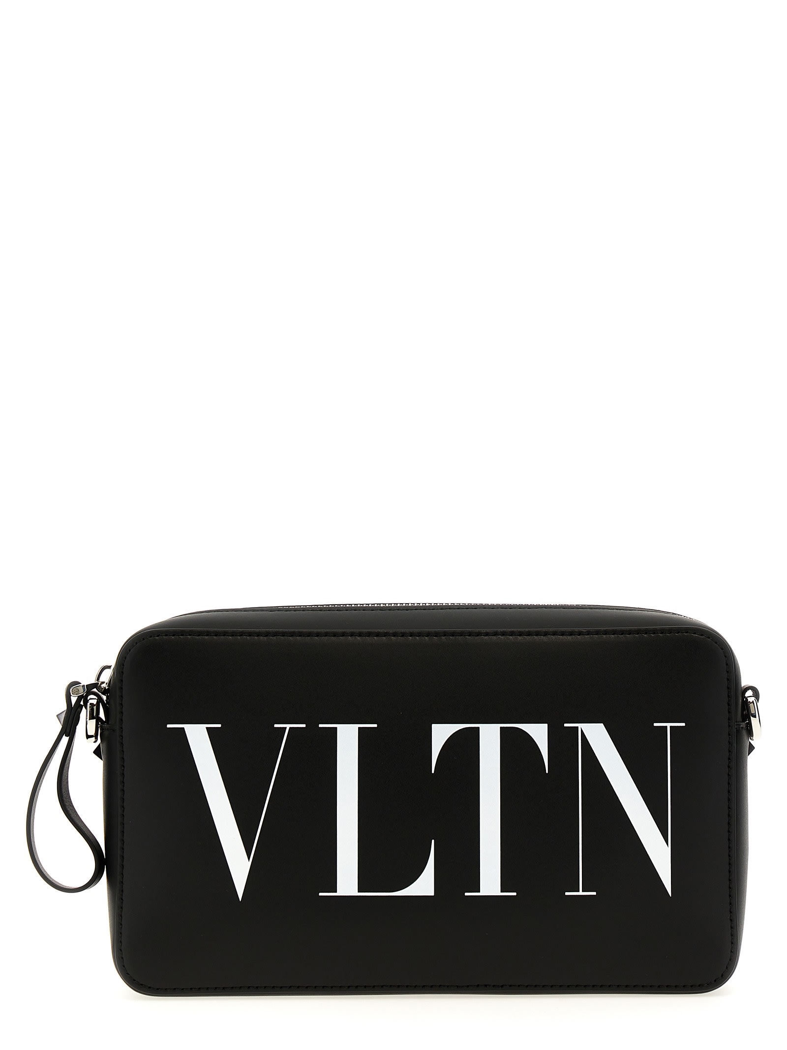 Shop Valentino Garavani Vltn Shoulder Bag In White/black