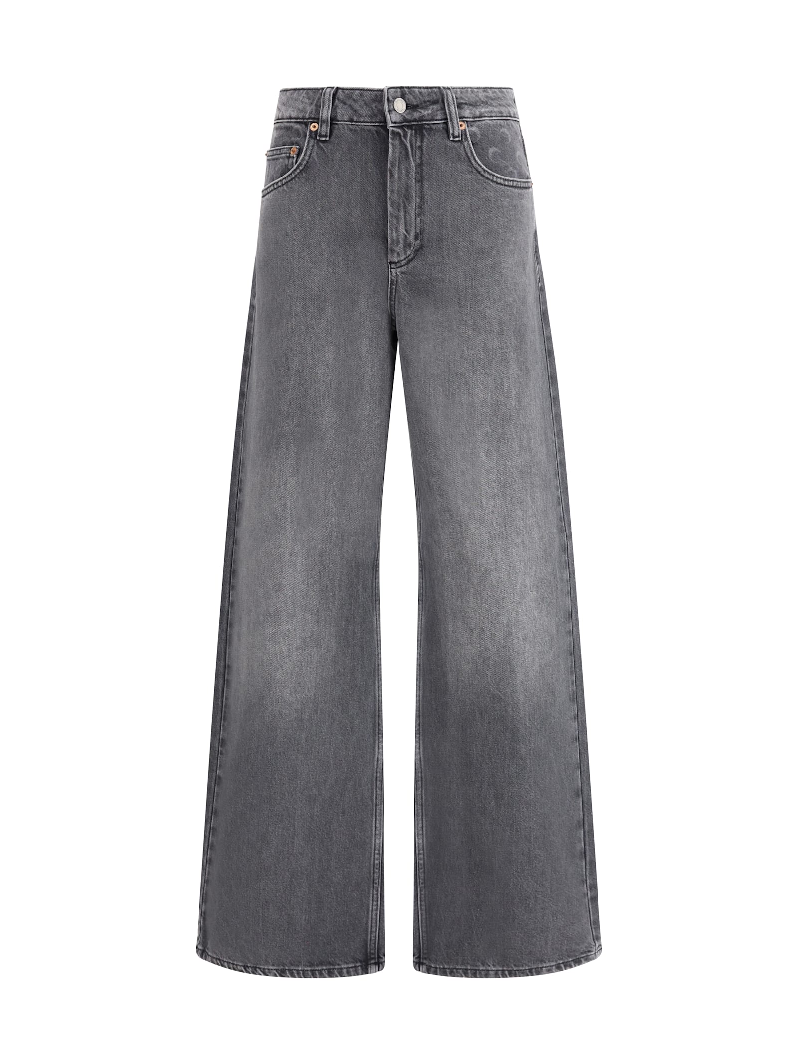 Marine Serre Gray Cotton Flared Jeans In Gray