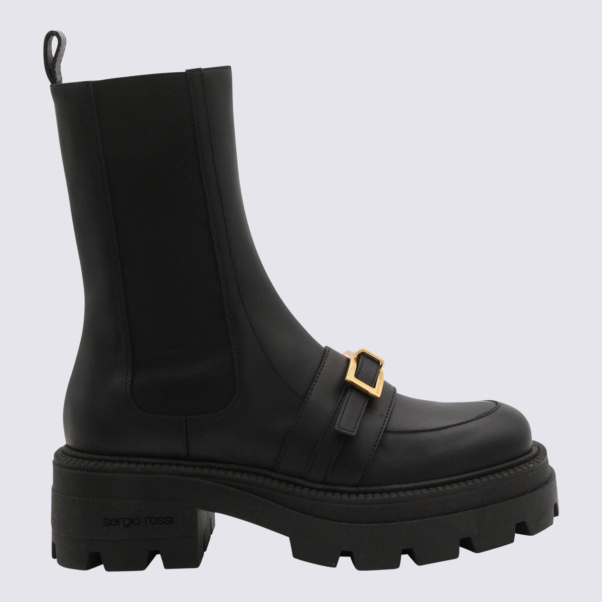 Shop Sergio Rossi Black Leather Nora Boots