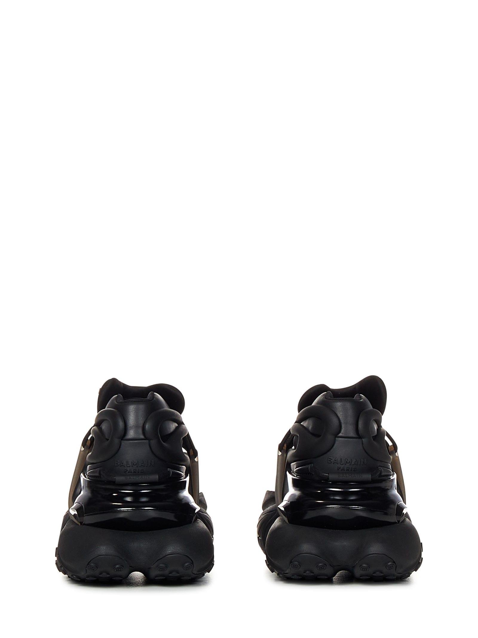 Balmain Unicorn Neoprene And Calfskin Sneakers In Black | ModeSens