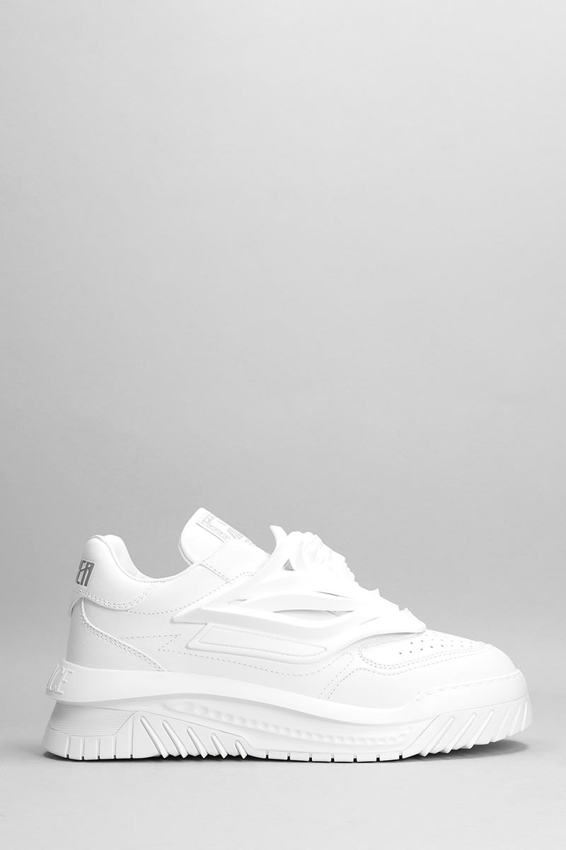 Versace Odissea Sneakers In White Leather