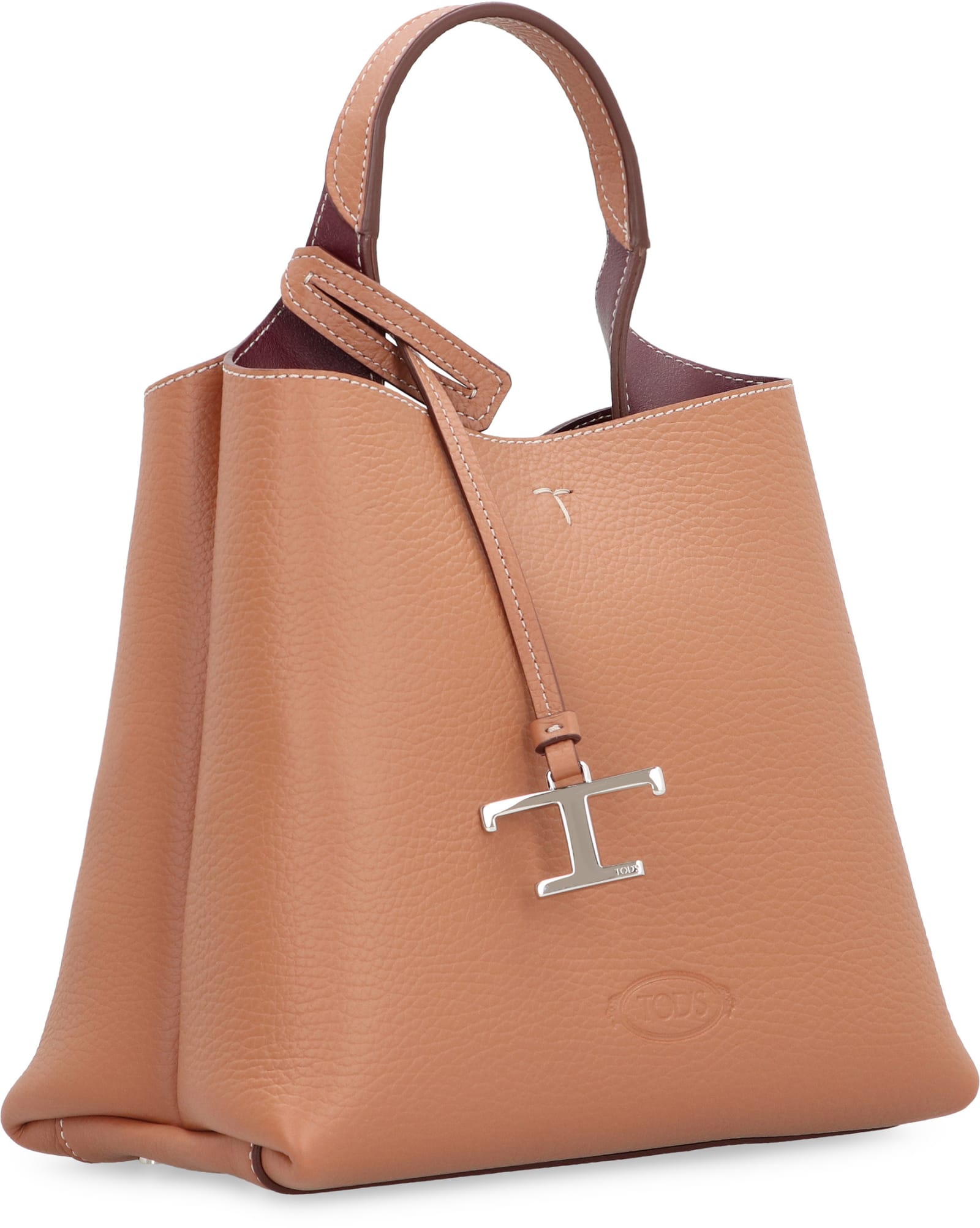 Shop Tod's Timeless Leather Handbag In Leather Brown