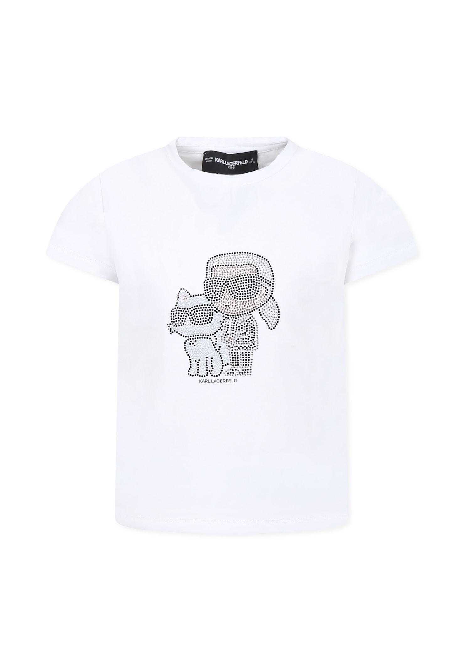Karl Lagerfeld White T-shirt For Girl With Choupette In White