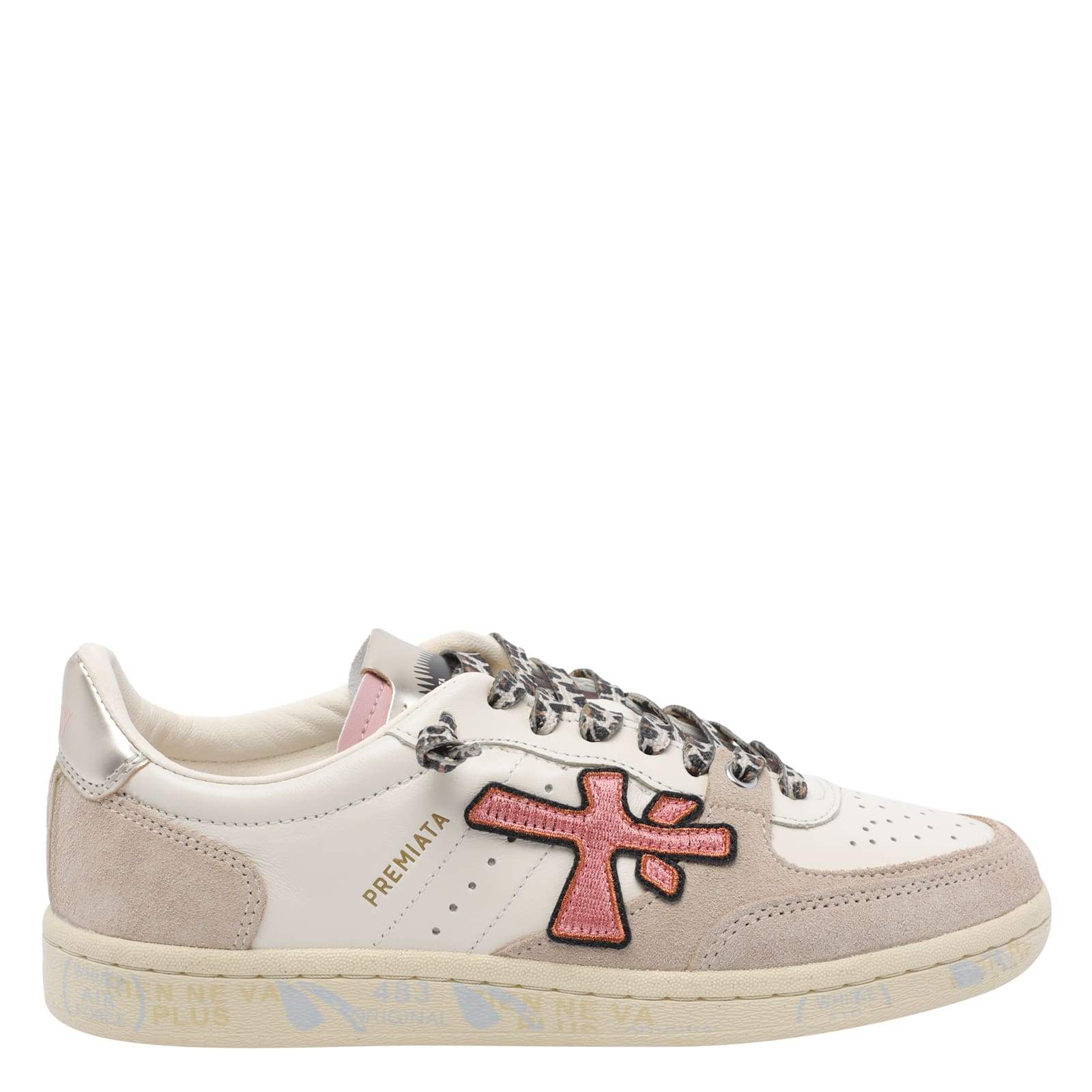 Premiata Contemporary Low Top Sneakers With Unique Features In White