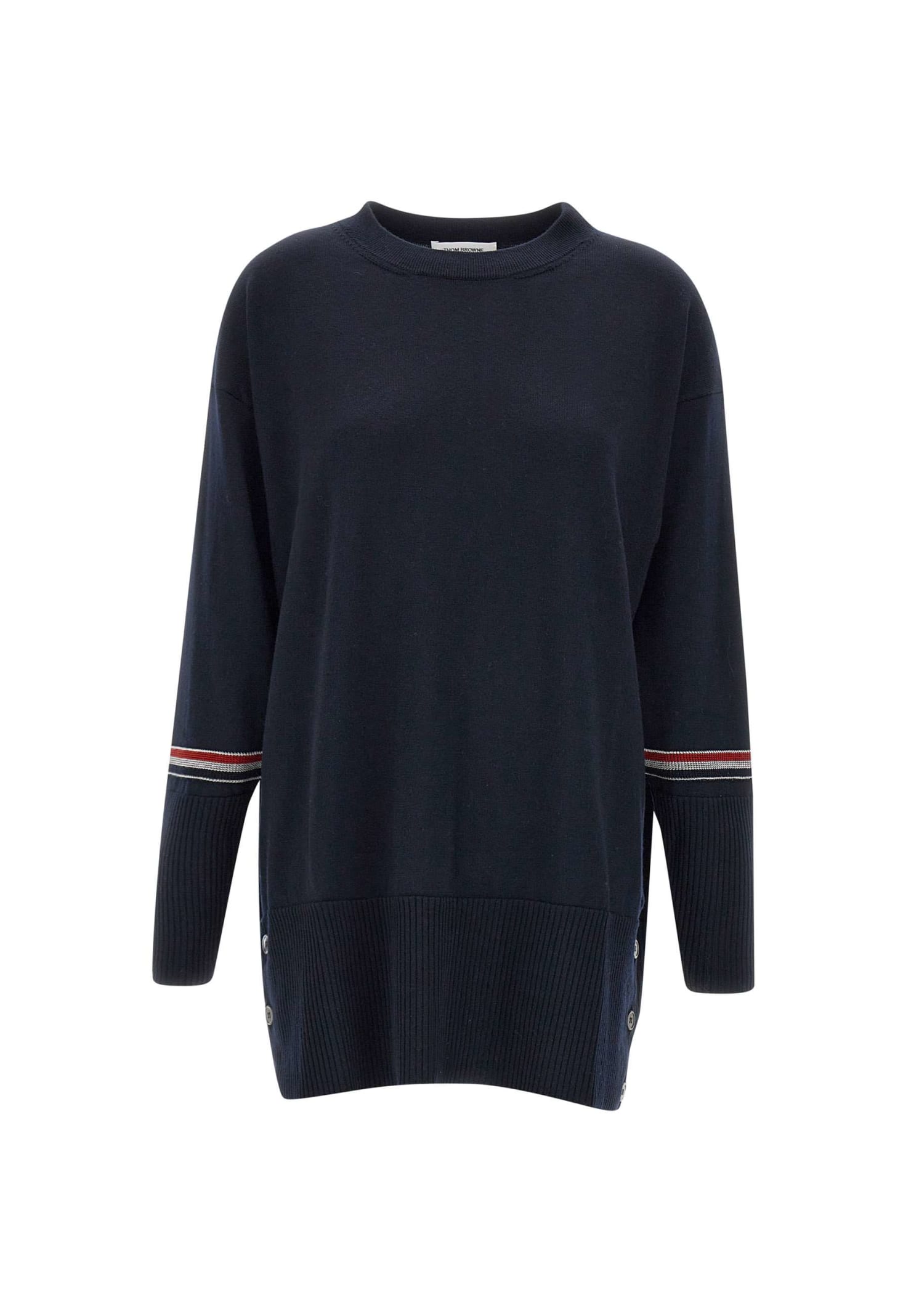Thom Browne Oversized Wool Sweater In Blue