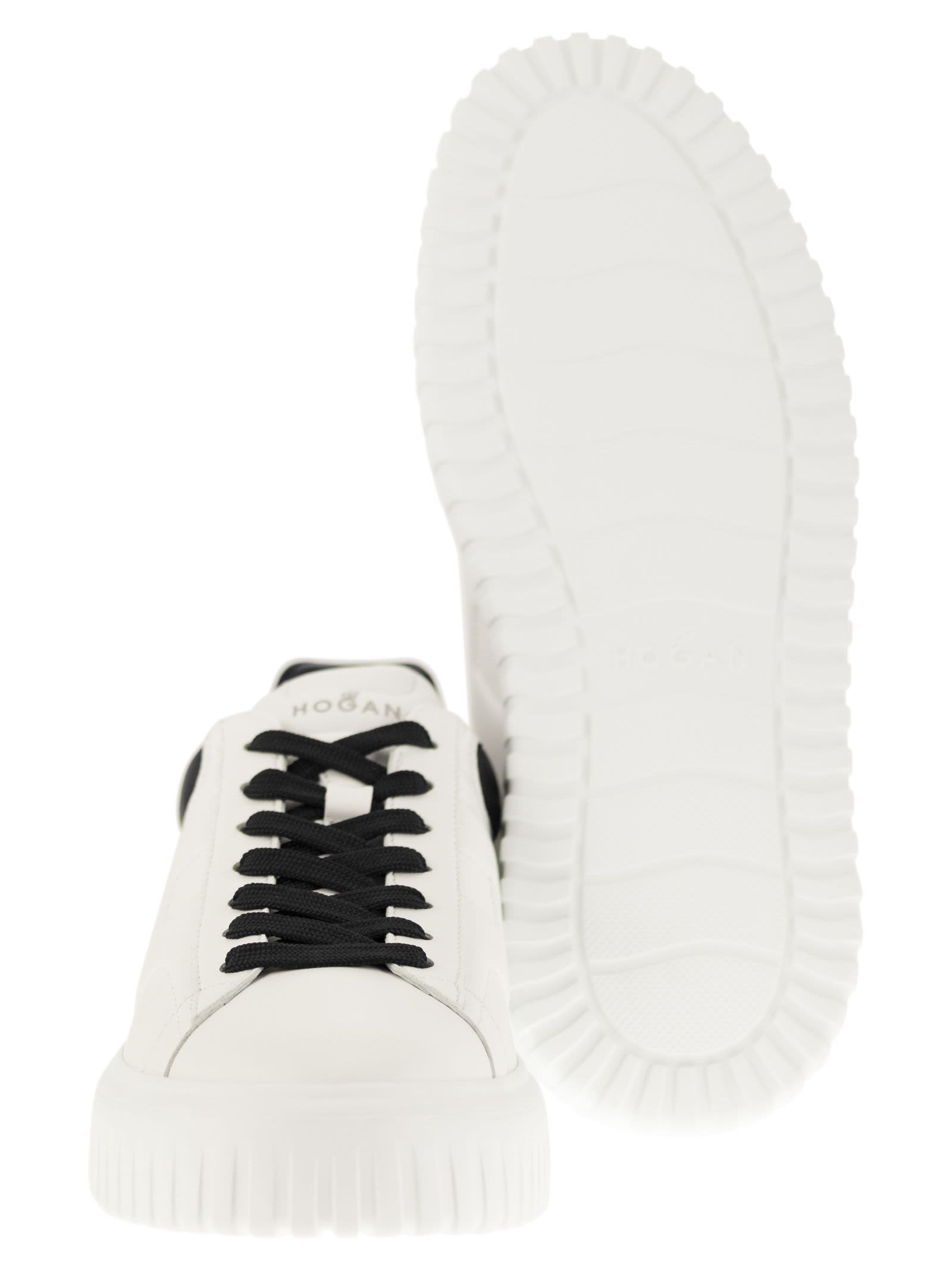 Shop Hogan H-stripes - Sneakers In White/black