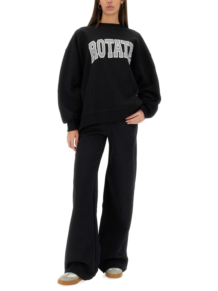 Rotate Birger Christensen Rotate Birgerchristensen Long Sleeve T-shirt In Nero