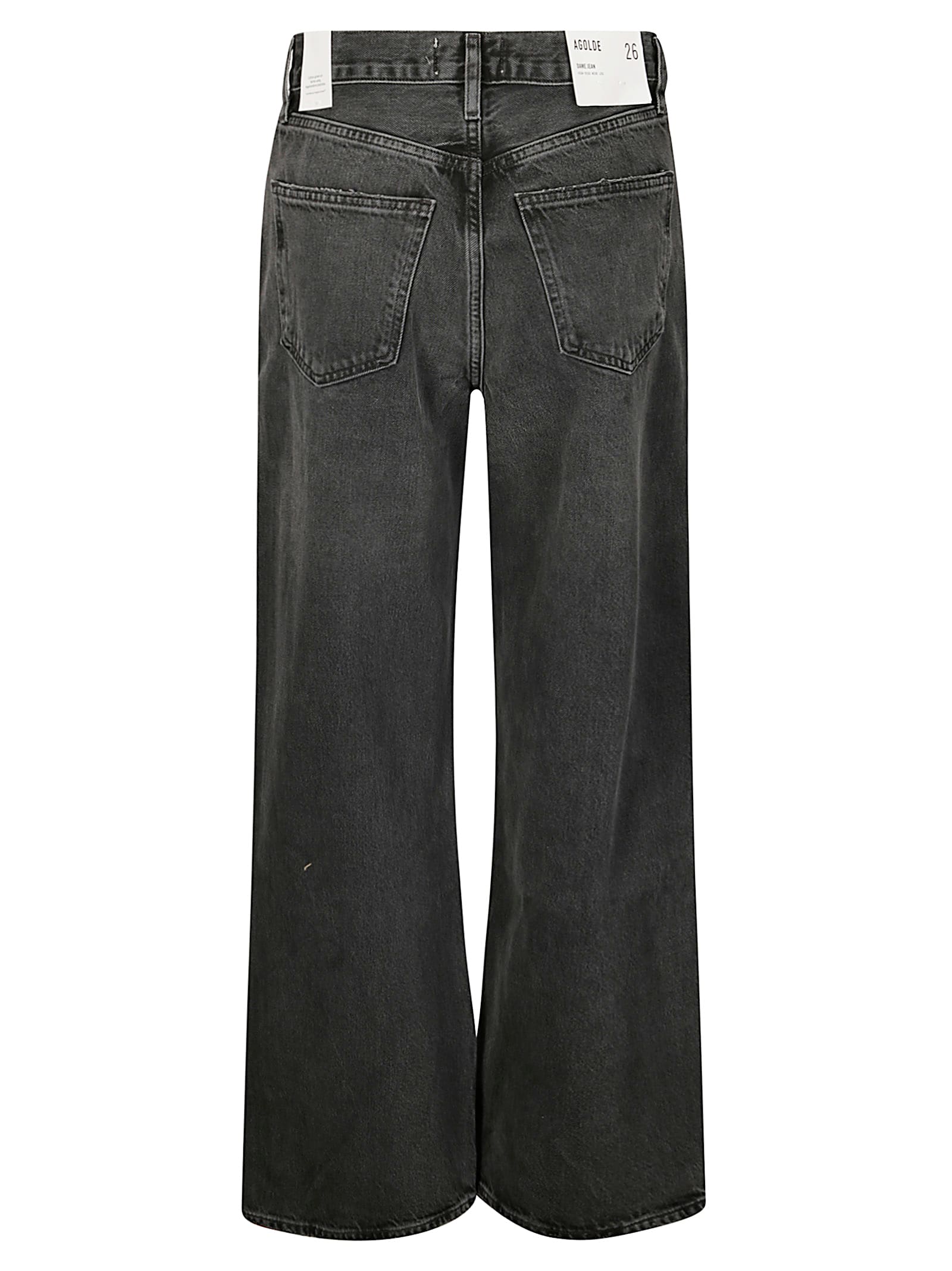 Agolde Blue Jeans With High Waist And Logo Patch On The Rear In Gray