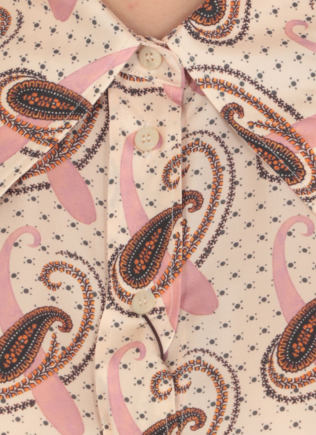 Etro Paisley Printed Silk Charmeuse Shirt In Pink
