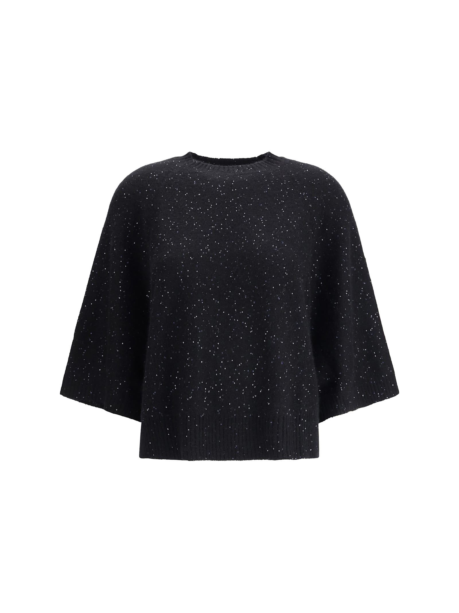 Fabiana Filippi Sequin-embellishment Ribbed Sweater In Blue