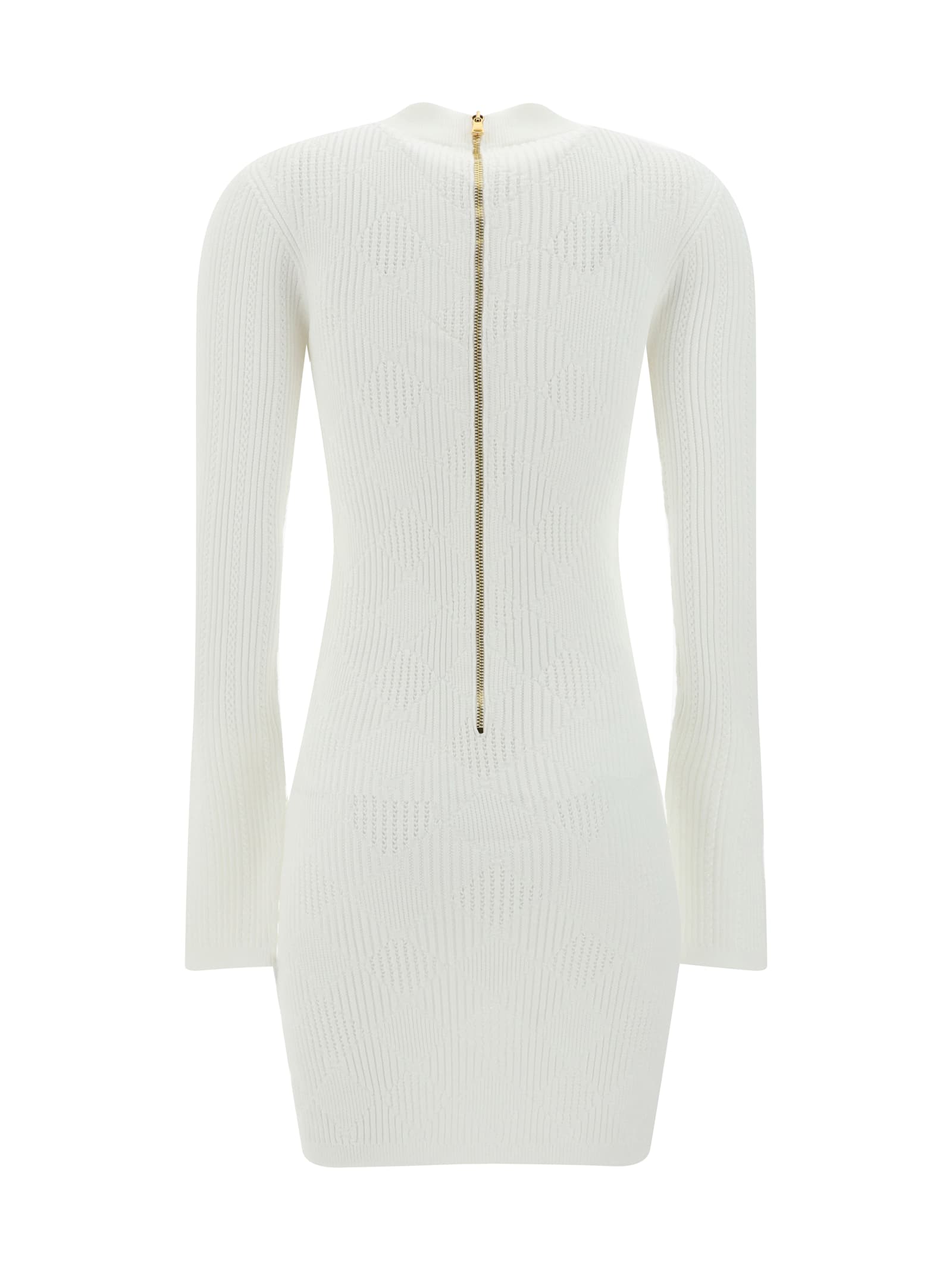 Shop Balmain Mini Dress In Blanc