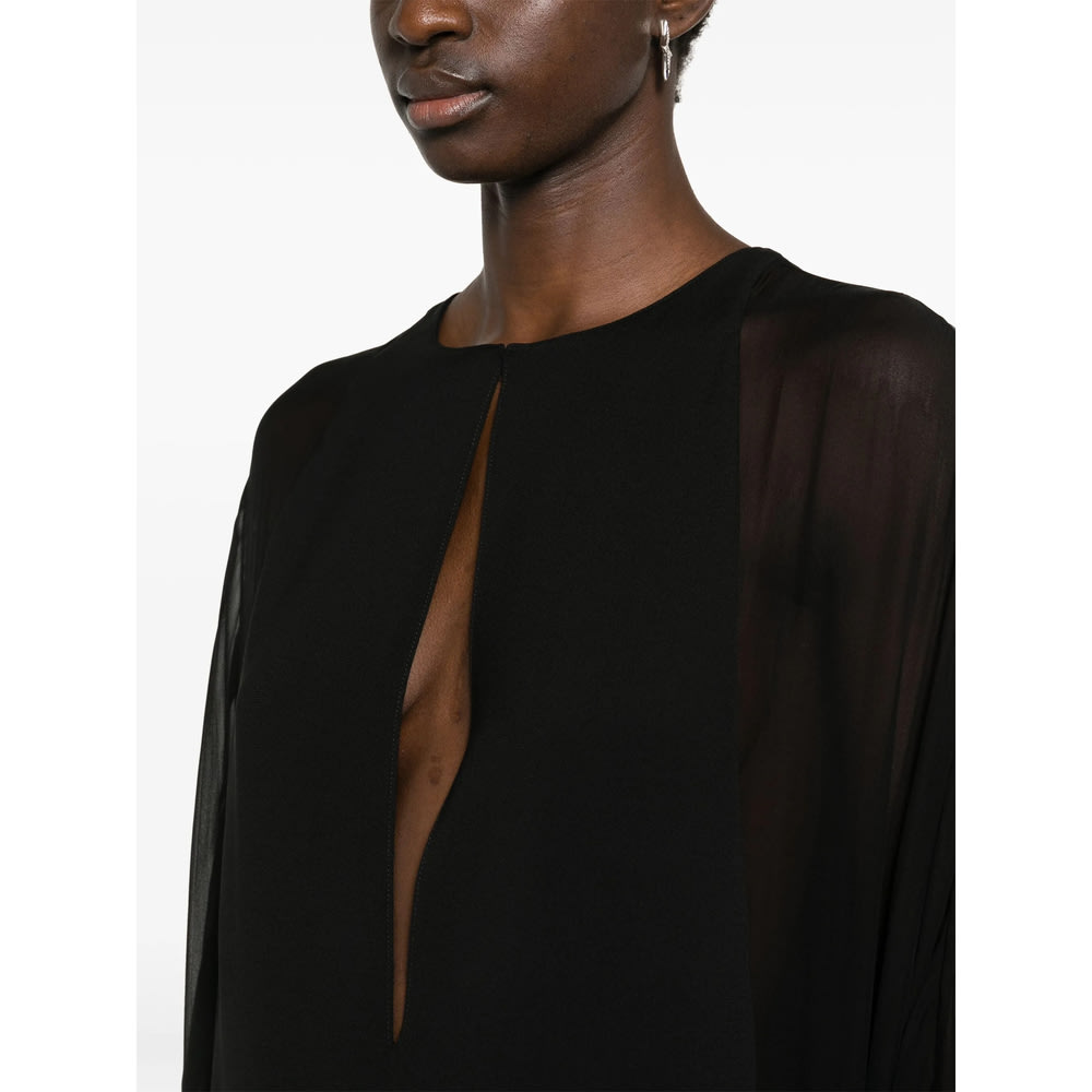 Tom Ford Semi-sheer-panelled Maxi Dress In Black
