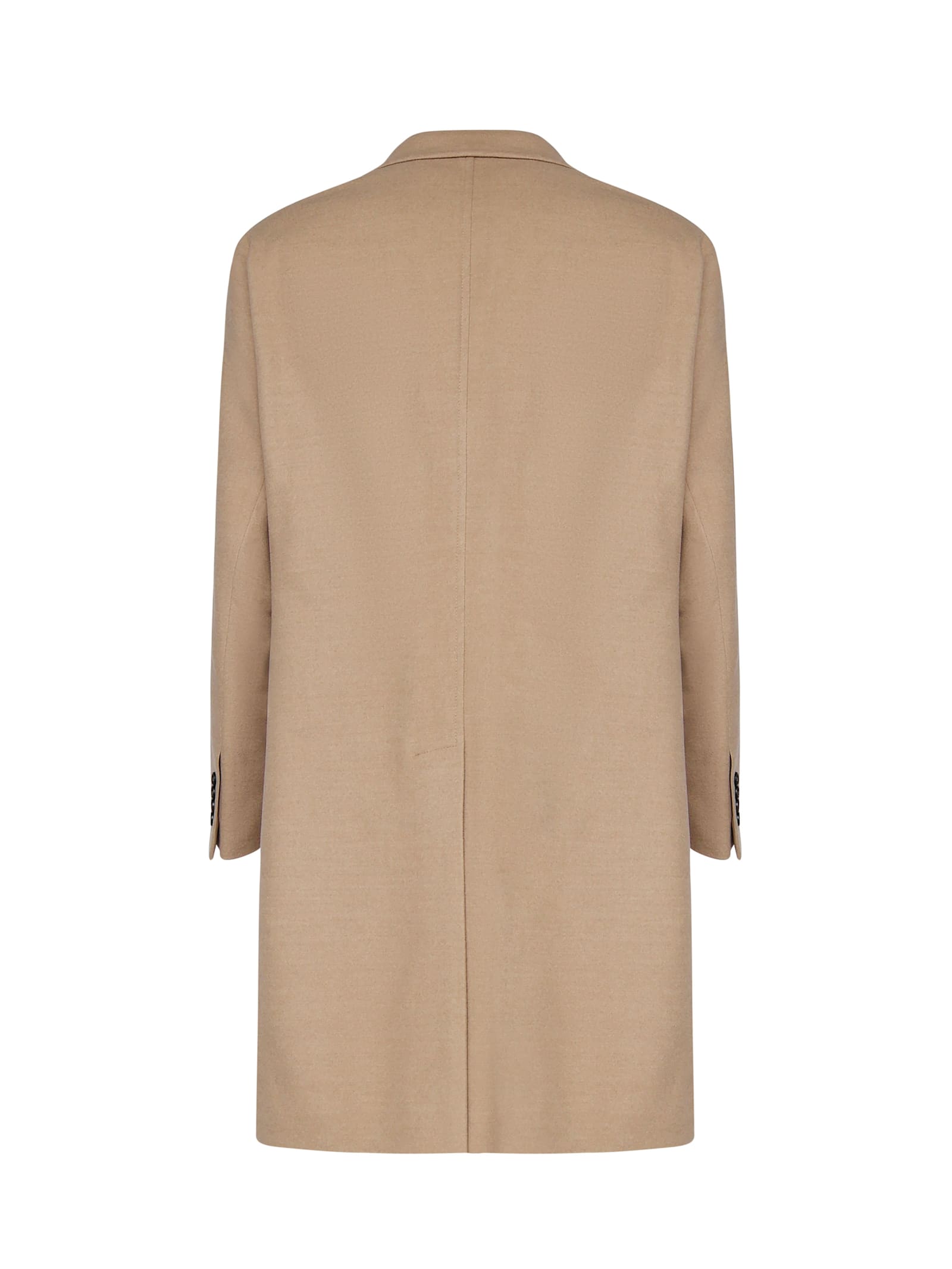 Shop Eleventy Long Coat In Wool In Brown