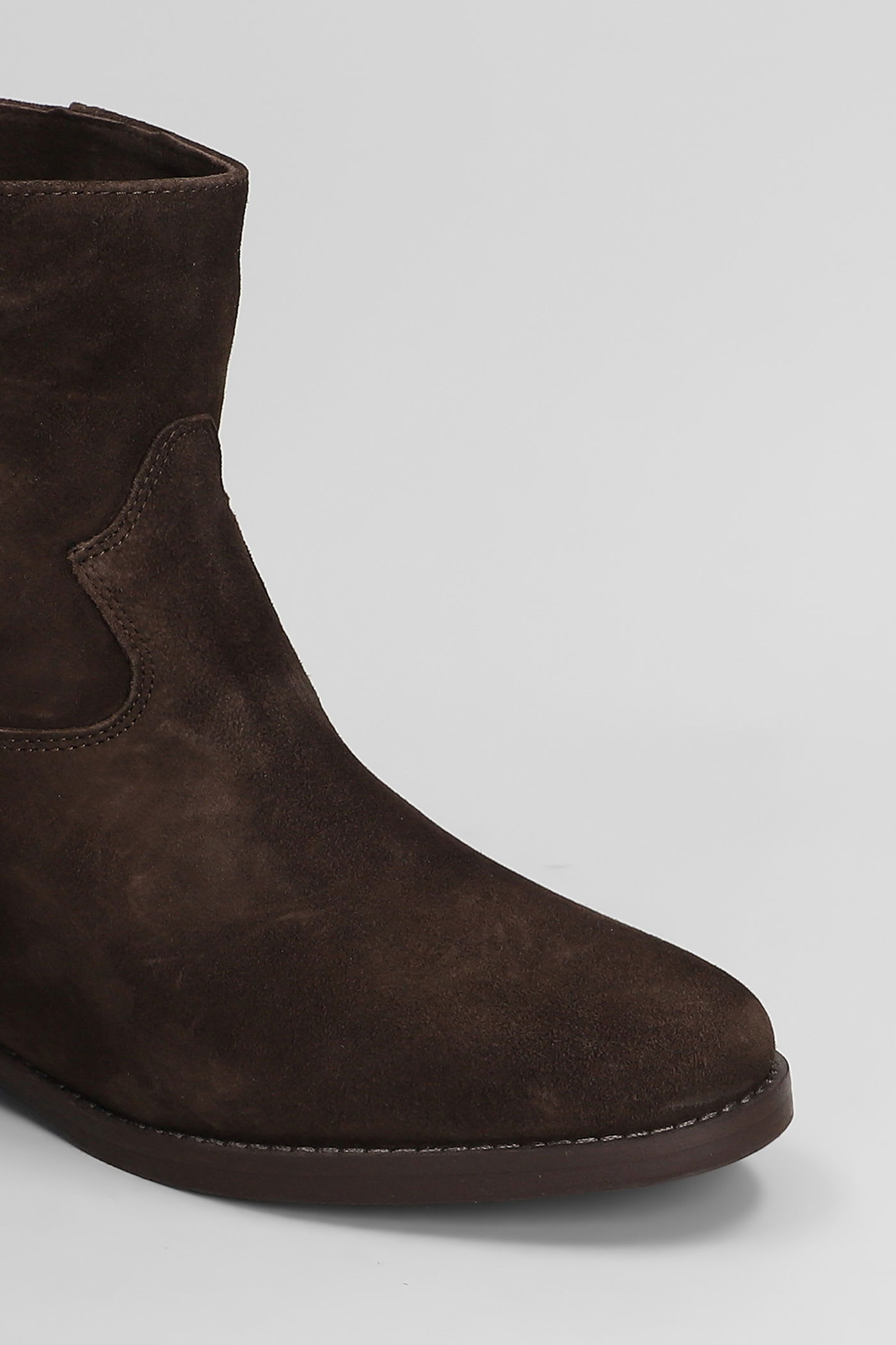 Julie Dee Ankle Boots Inside Wedge In Dark Brown Suede In Brown
