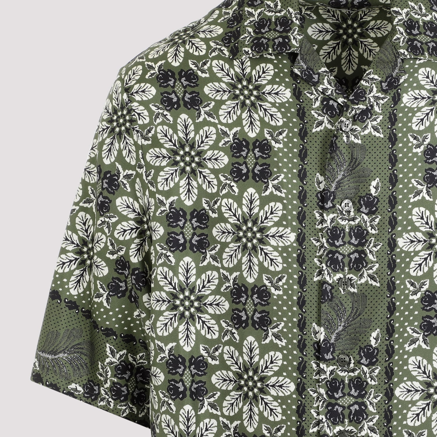 Shop Etro Silk Boxy Shirt In Stampa Fdo Verde