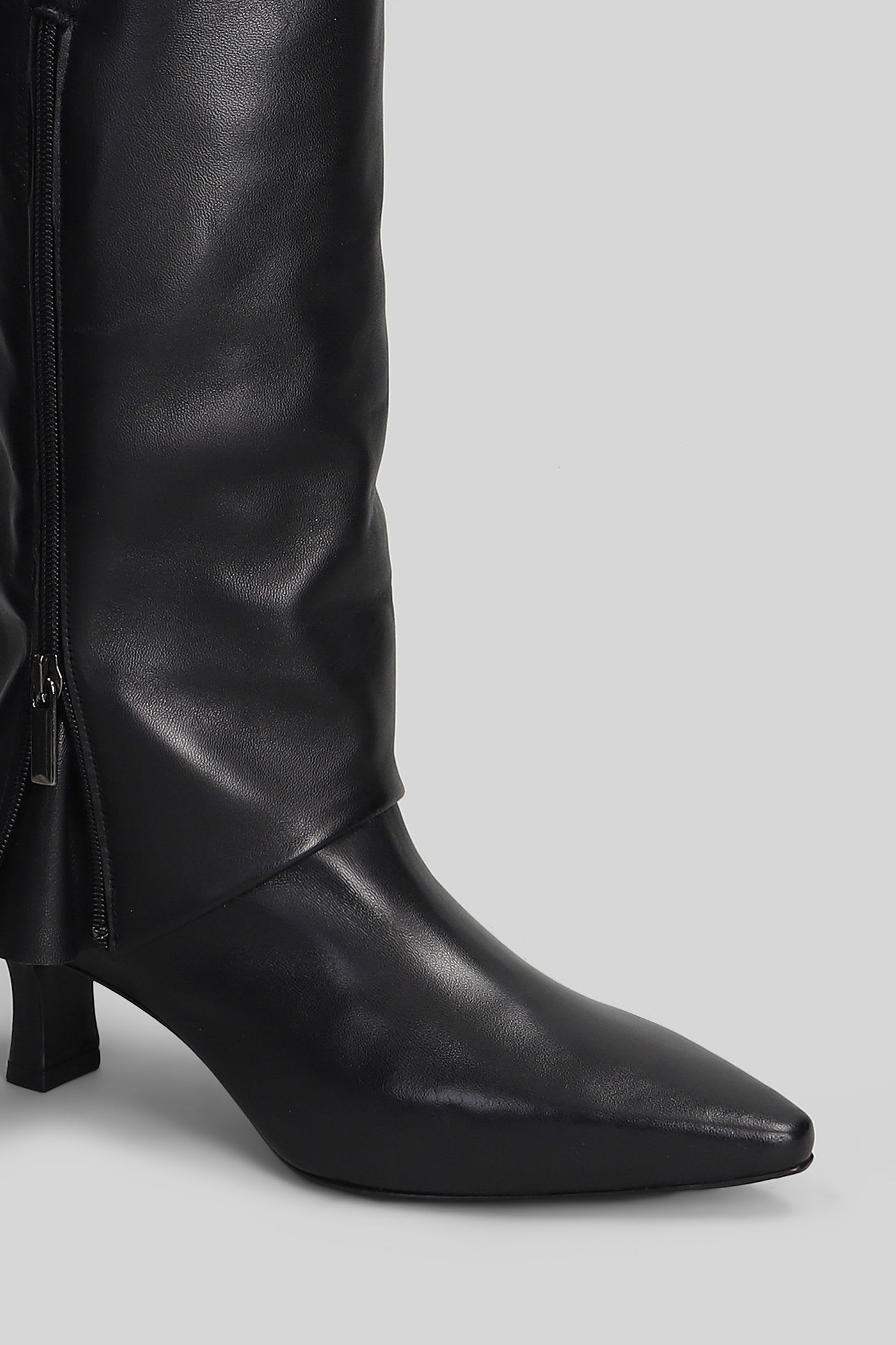 The Seller High Heels Boots In Black Leather In Black