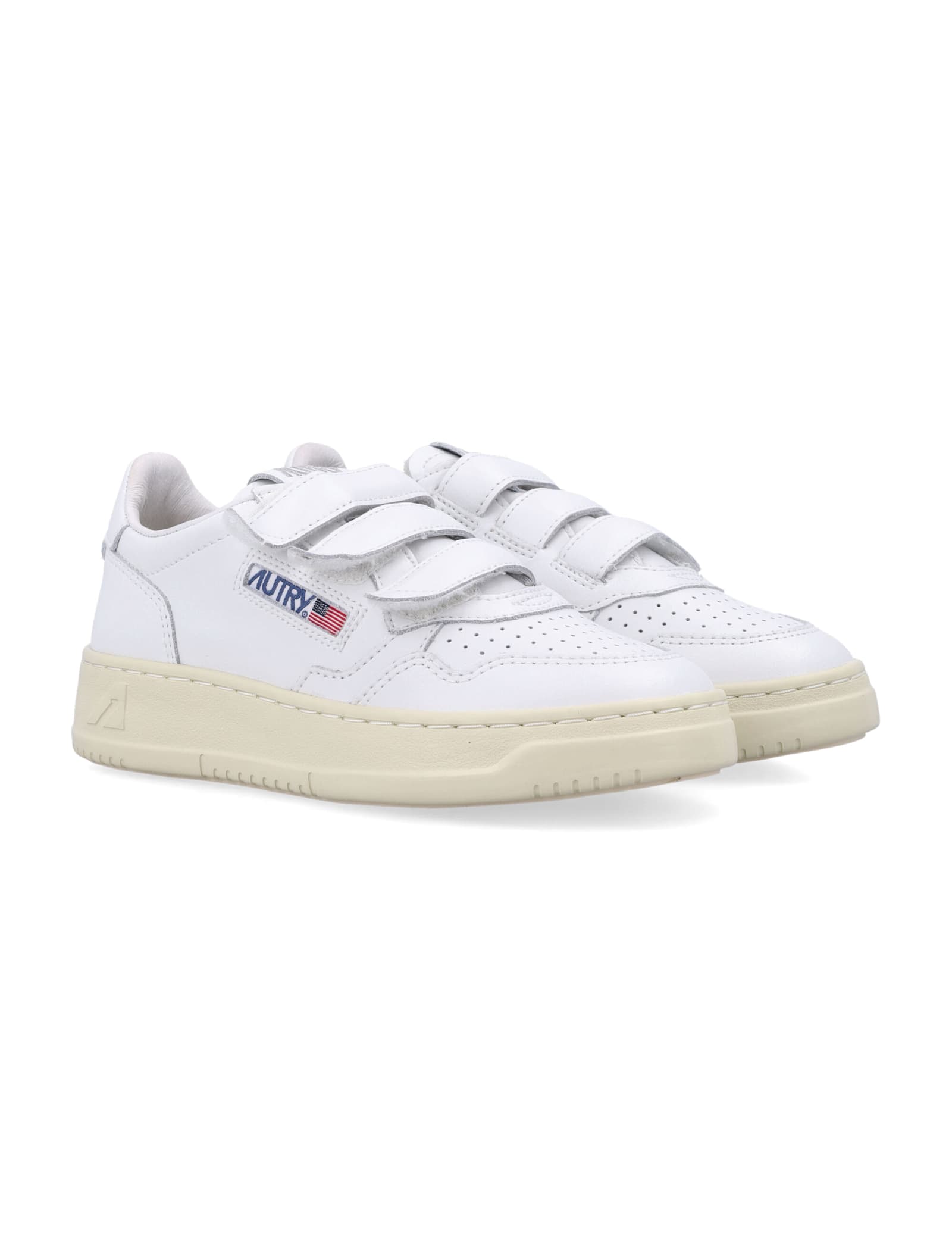 Autry Kid - Medalist Low Kidstripes Sneakers In White