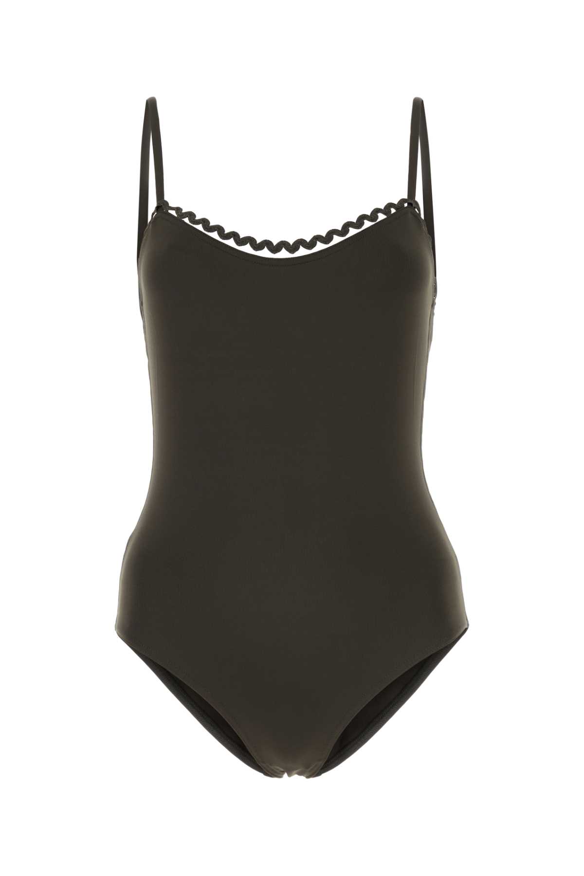 Shop Eres Dark Brown Stretch Nylon Swimsuit In Volcan