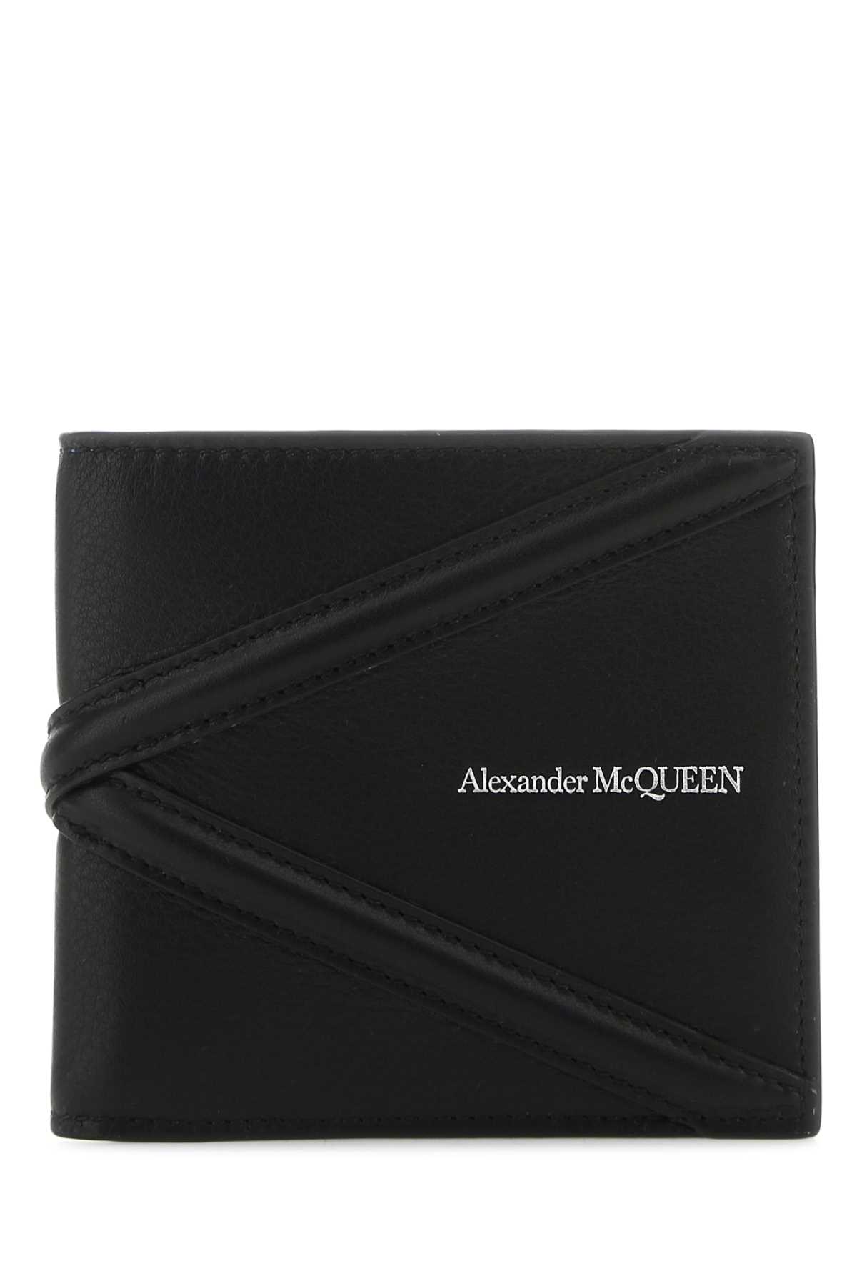Alexander Mcqueen Black Leather Wallet In 1000