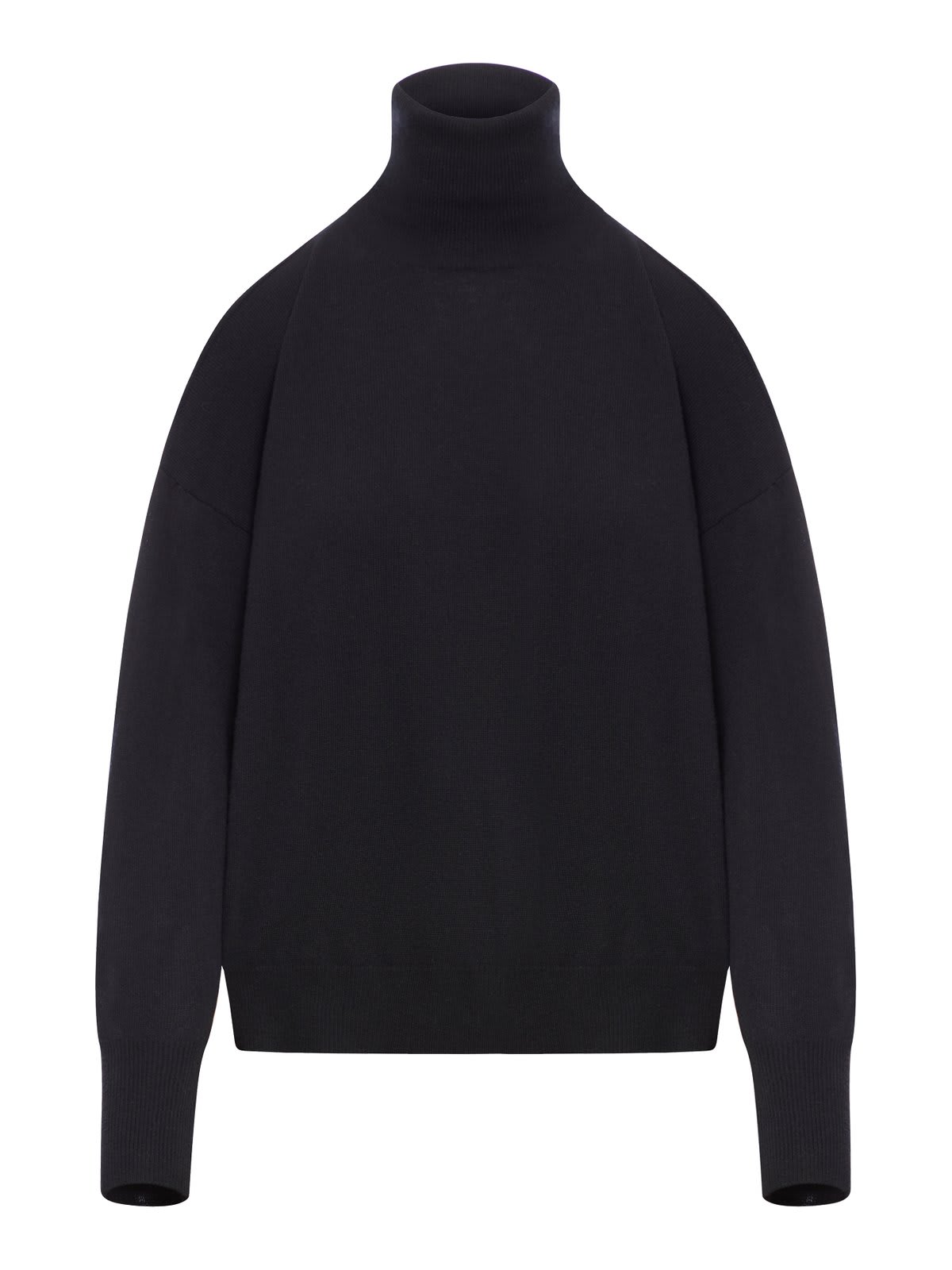 Shop Roberto Collina Turtleneck Knit Sweater In Black