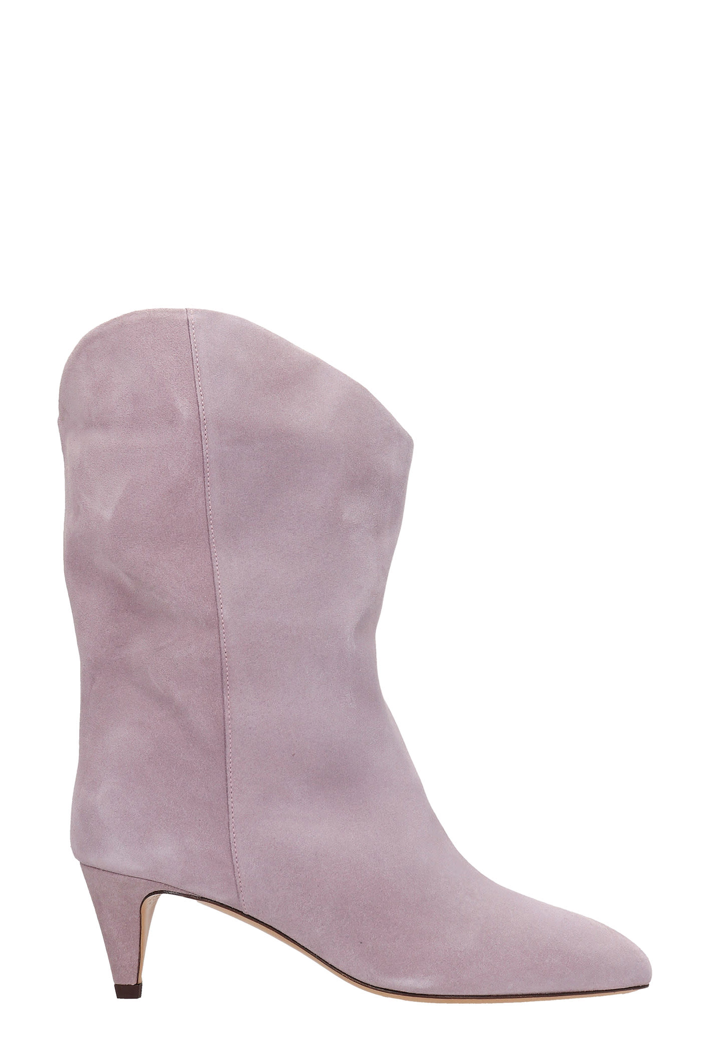 Isabel Marant Denree High Heels Ankle Boots In Rose-pink Suede