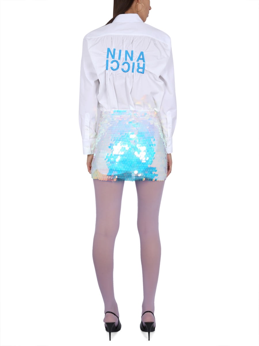 Nina Ricci Relaxed Fit White Button Closure Shirt In White