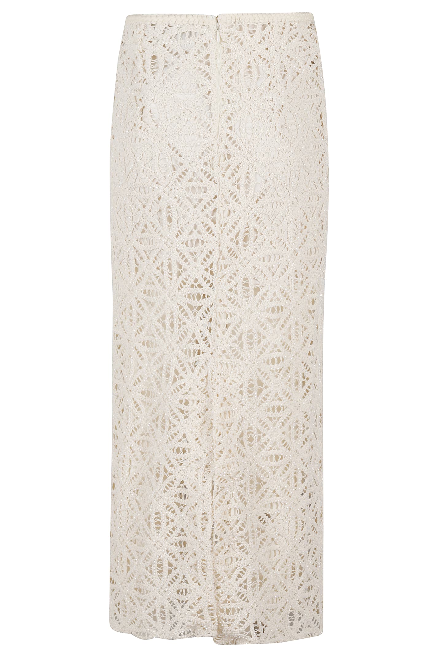 Sabina Musayev Anaya Lace Textire Midi Skirt In Ivory In Neutral