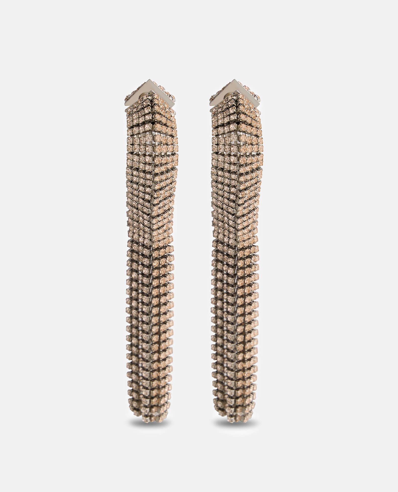 Rabanne Rhinestone Drop Earrings With Platinum Finish In Silver Pink