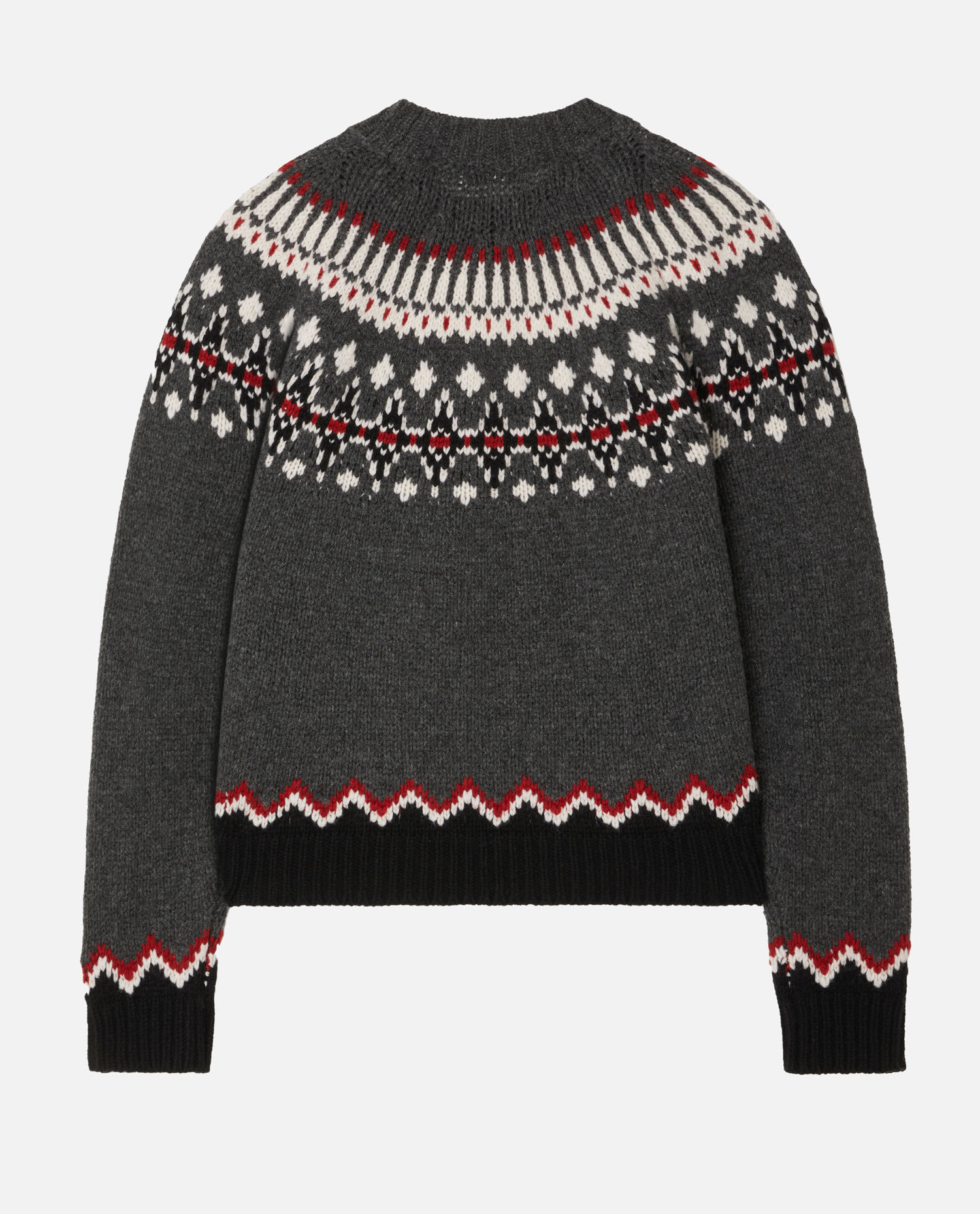Alanui Sweet Winter Wool Crewneck Jumper In Gray