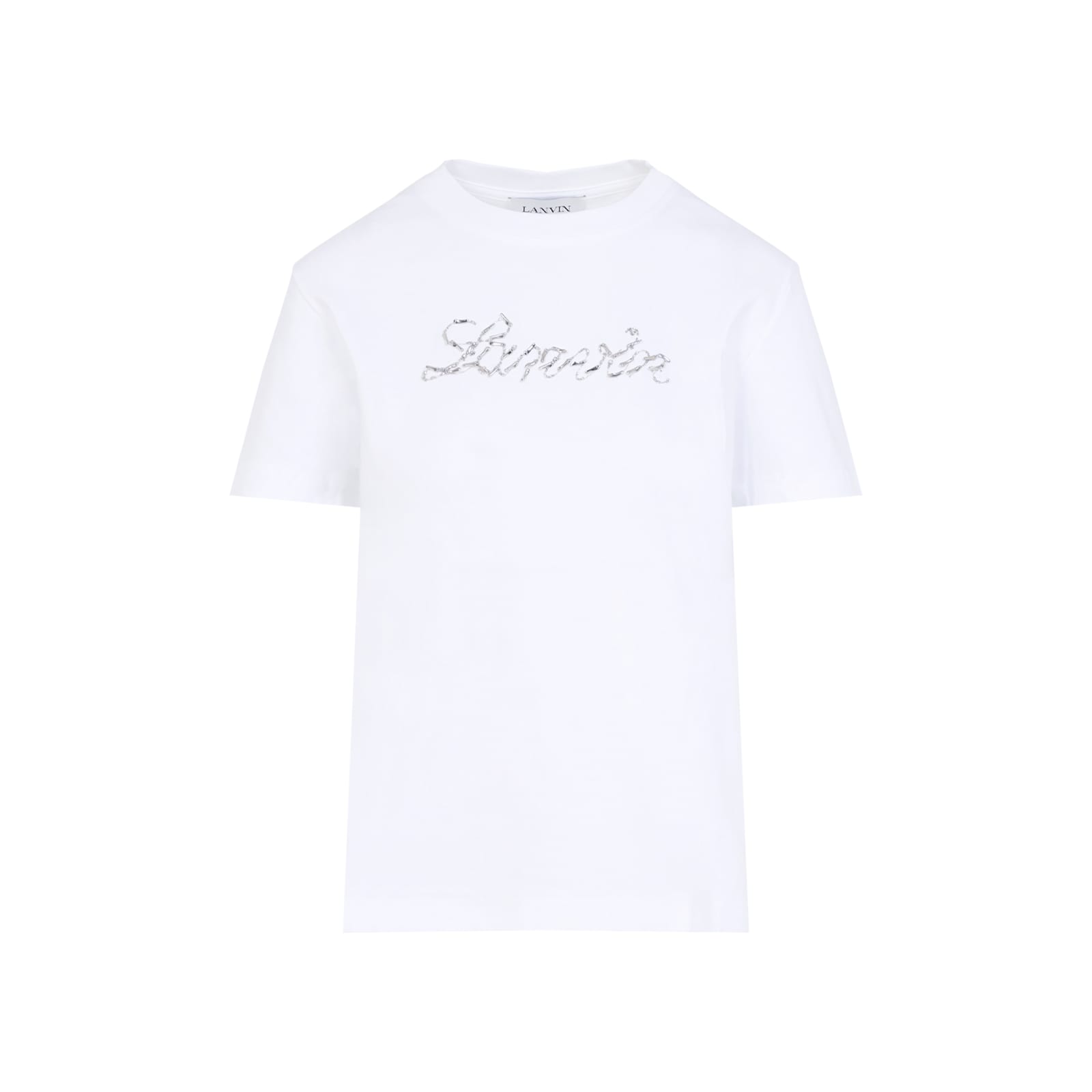 Lanvin Short-sleeved T-shirt With Embroidered Logo In White